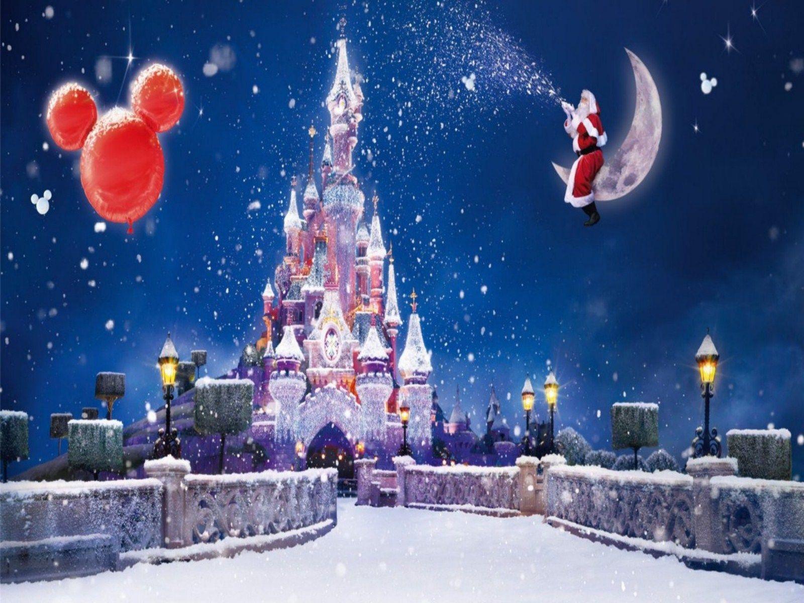 1600x1200 Disney Castle Christmas Wallpaper