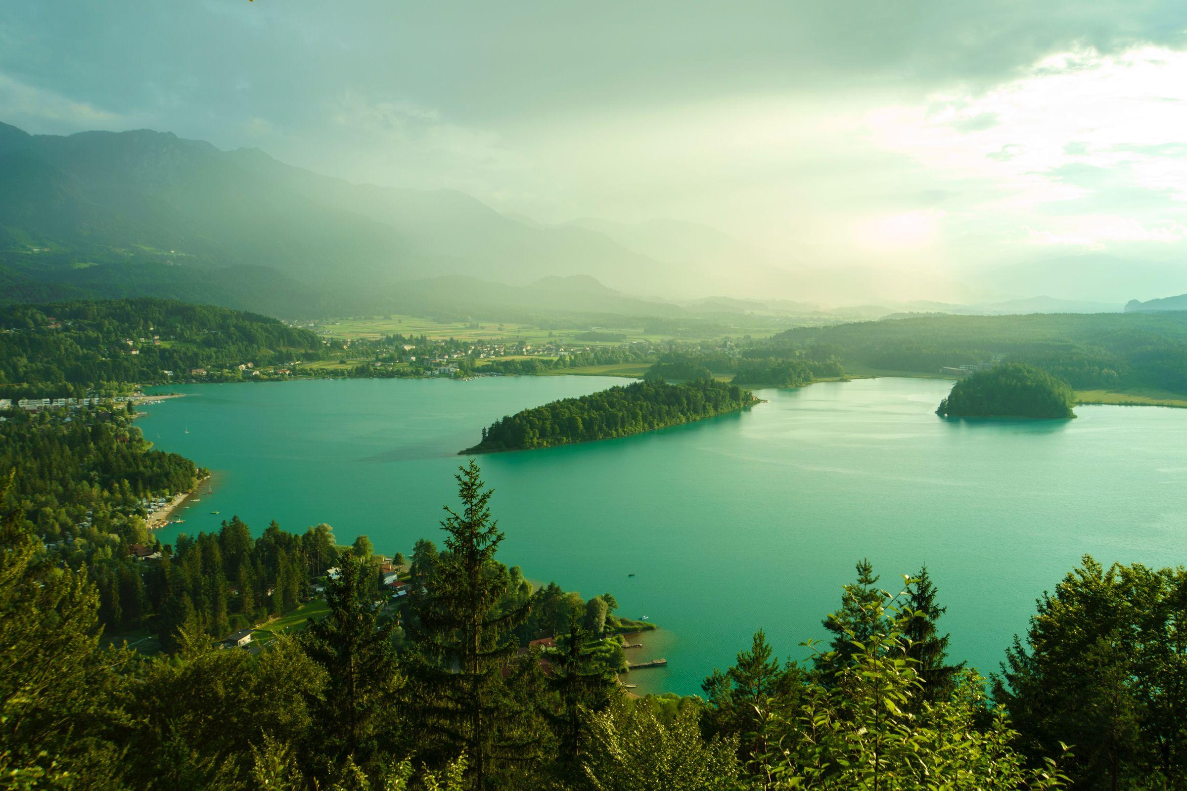 2400x1600 Desktop Wallpaper Austria Faaker See Nature Mountains 2400x1600