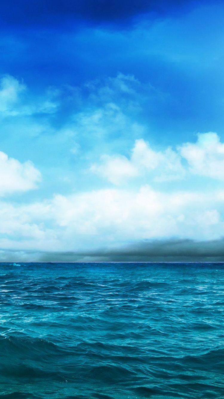 750x1334 Ocean Blue Sky Storm Approaching iPhone 6 Wallpaper. Ocean