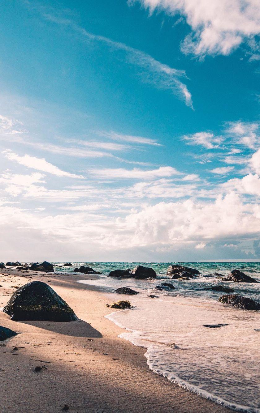 840x1336 Download 840x1336 wallpaper beach, rocks, sunny day, nature