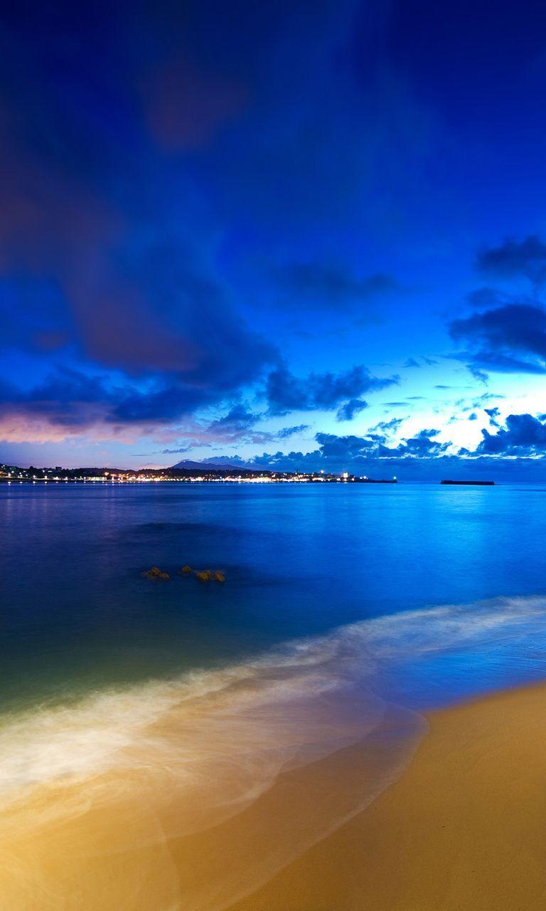 768x1280 Night Beach Mobile Wallpaper For Wallpaper
