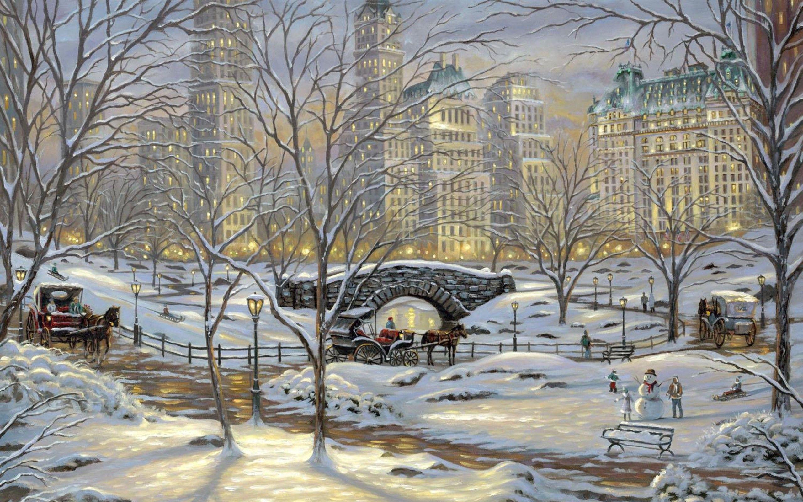 2560x1600 New York City Winter Wallpaper