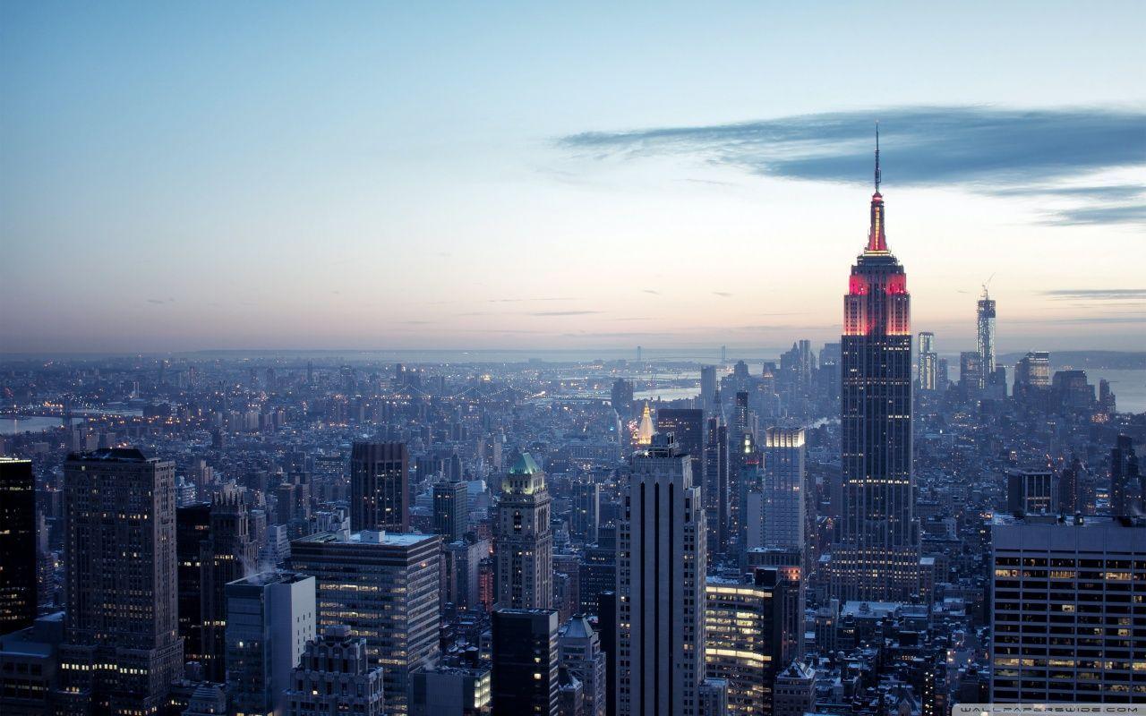 1280x800 New York City Winter Sunset Wallpaper. HD Wallpaper. New