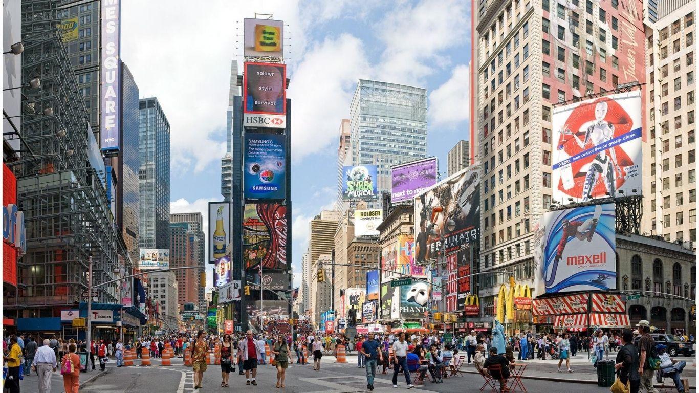 1366x768 Free download Cityscapes New York City Times Square HD