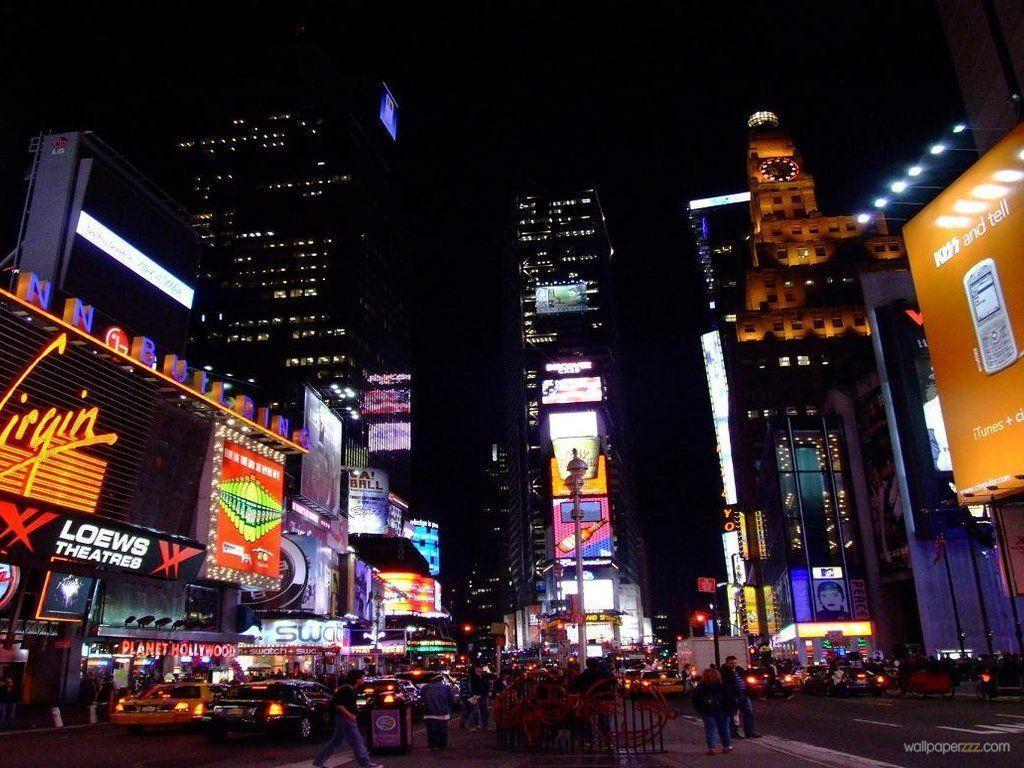 1024x768 Times Square Wallpaper