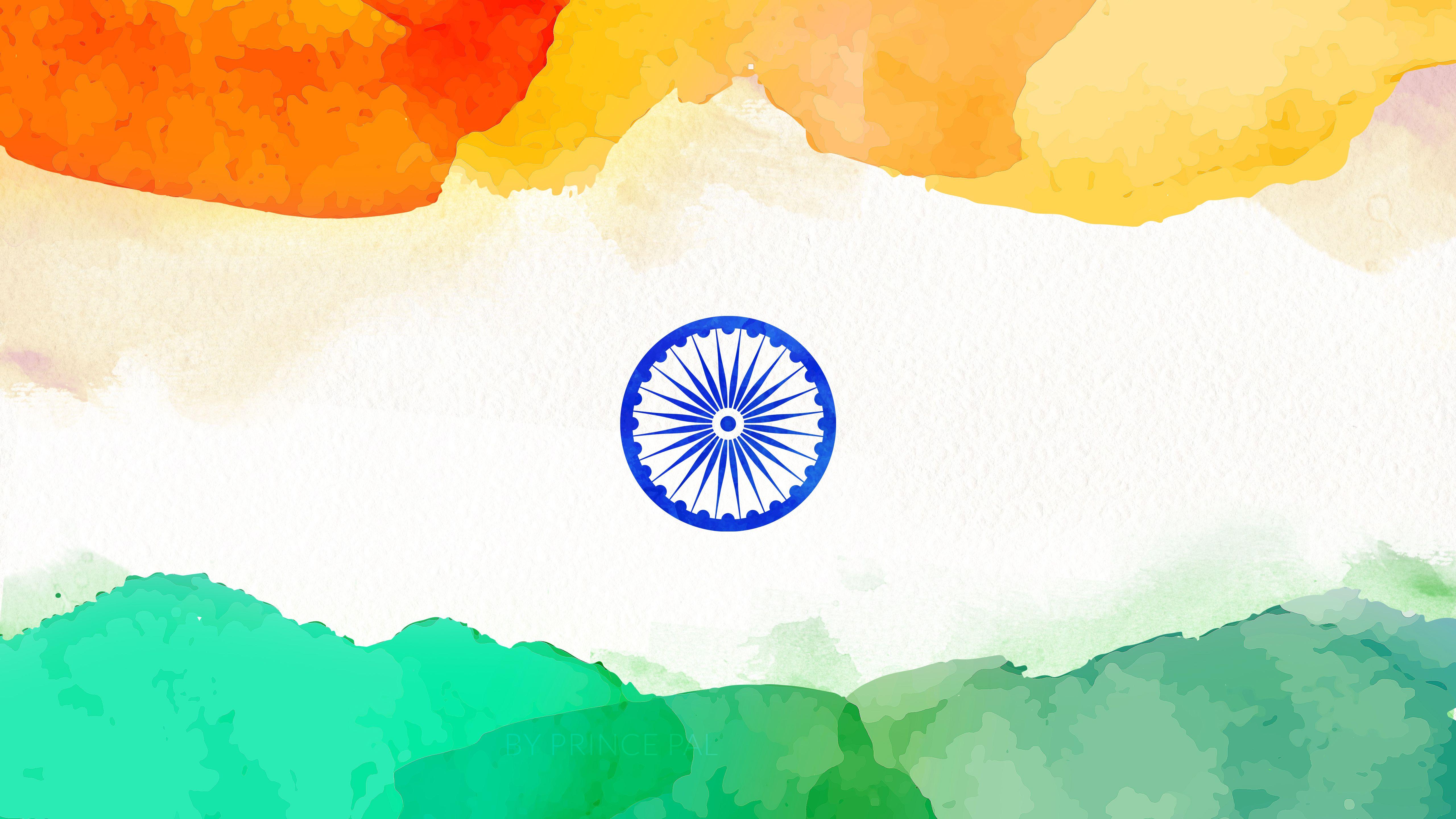 Hình nền cờ Ấn Độ đẹp 5120x2880 - Chúc mừng ngày quốc khánh!