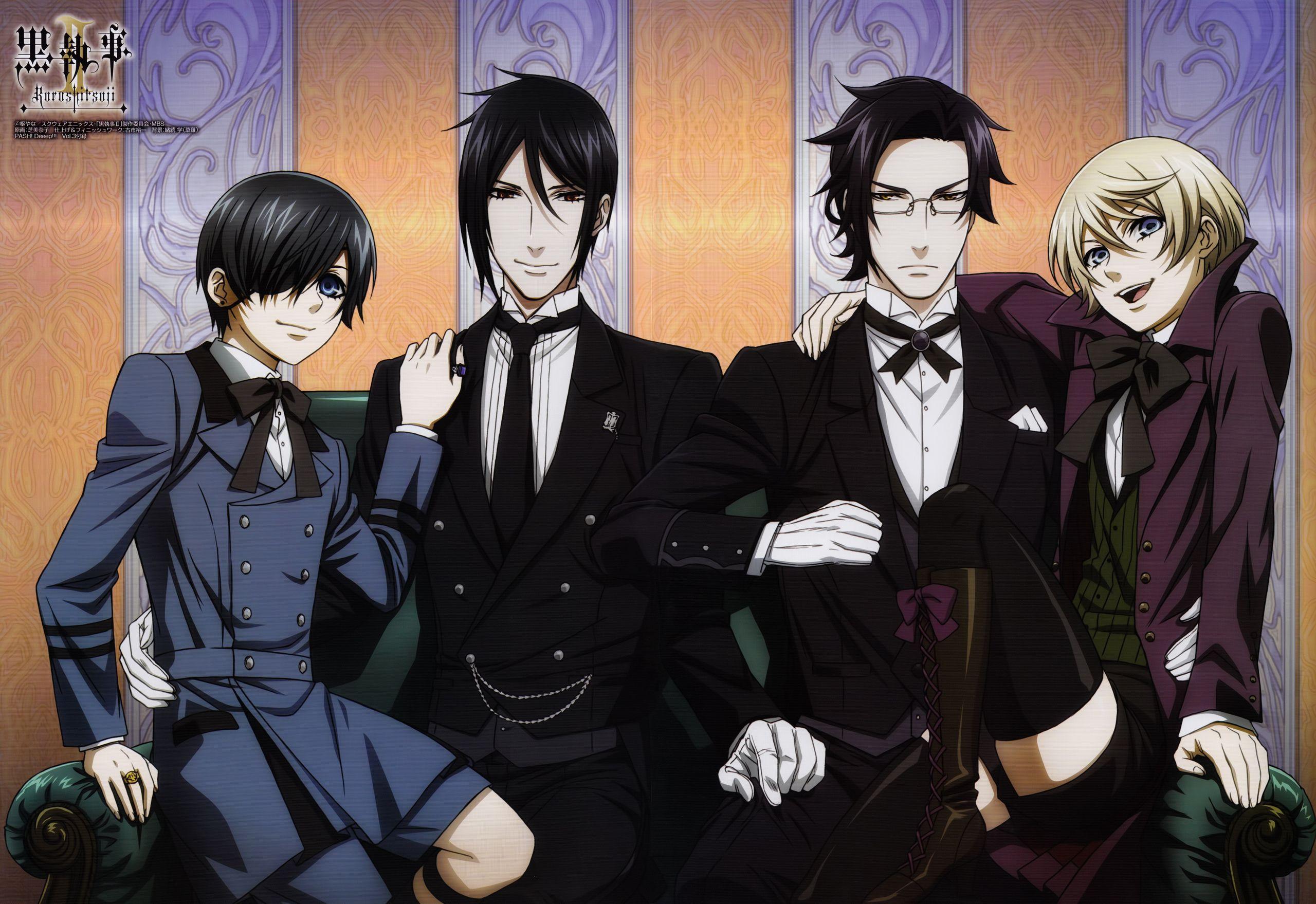 2560x1759 Sebastian x ciel + claude x alois. Anime (´∀｀)♡