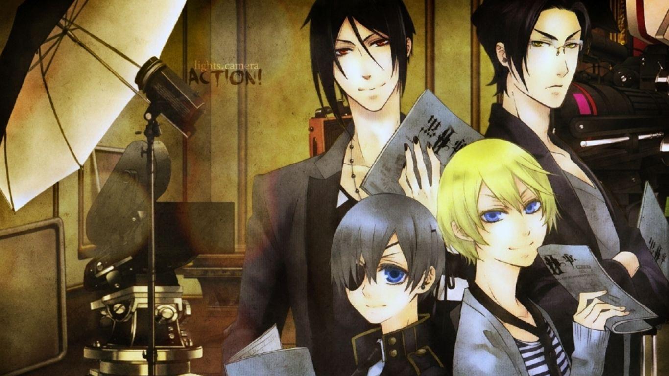 1366x768 Sebastian Michaelis, Ciel Phantomhive, Claude Faustus and Alois