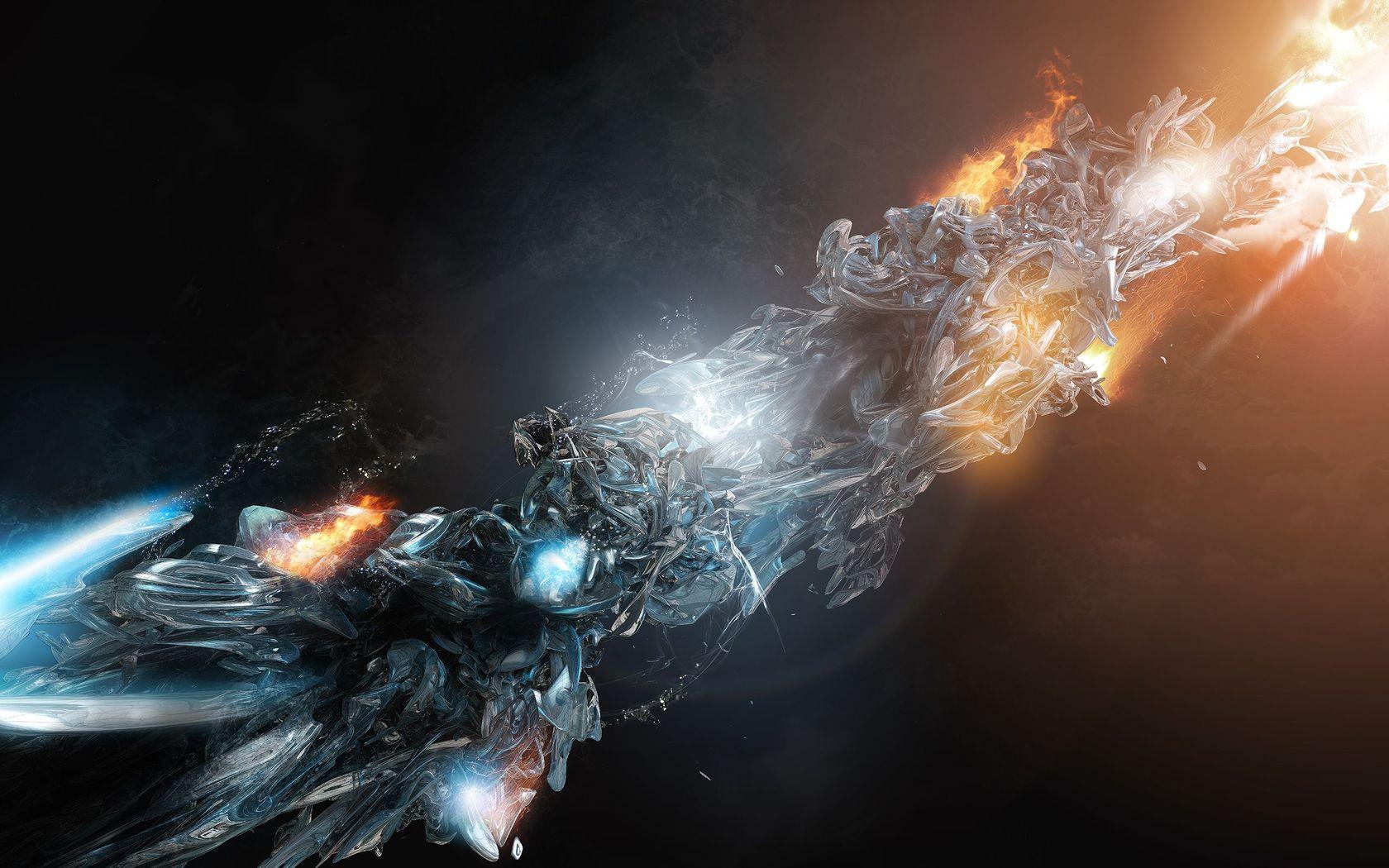 1680x1050 Fire and Ice Wallpaper