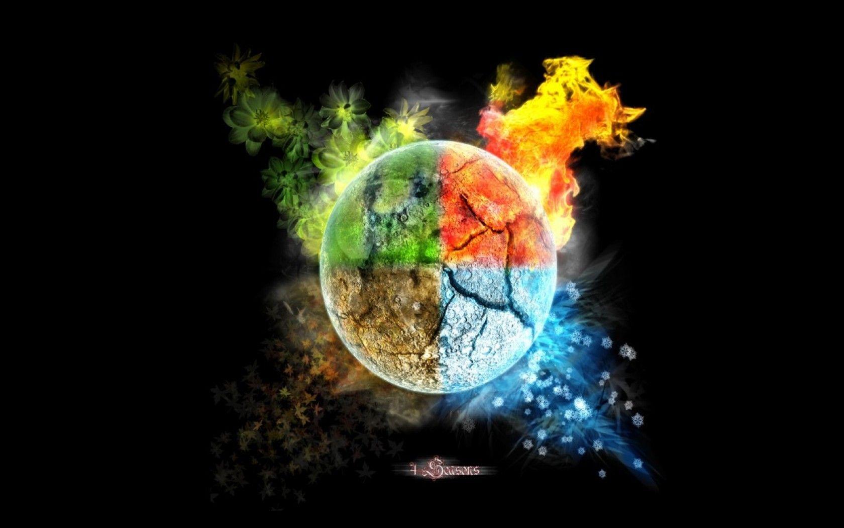 1680x1050 Cool Fire and Ice Wallpaper