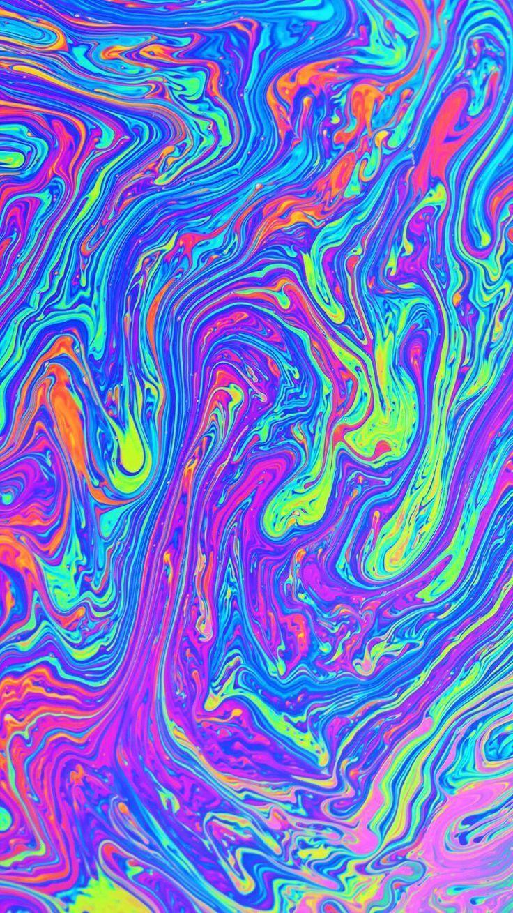 736x1309 Colourful Fluid wallpaper design, ink photography colorful