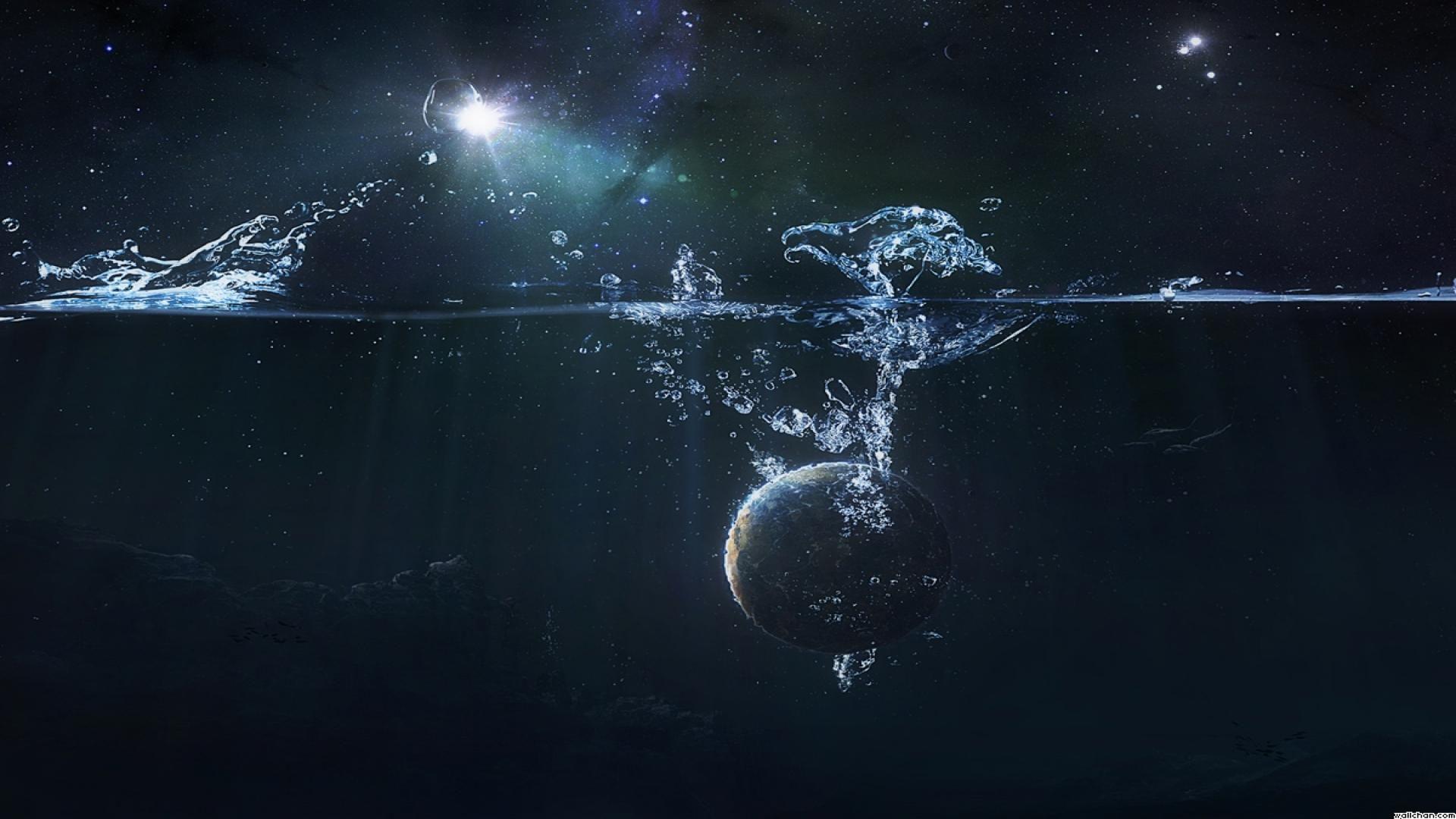 1920x1080 Water Earth Abstract Space