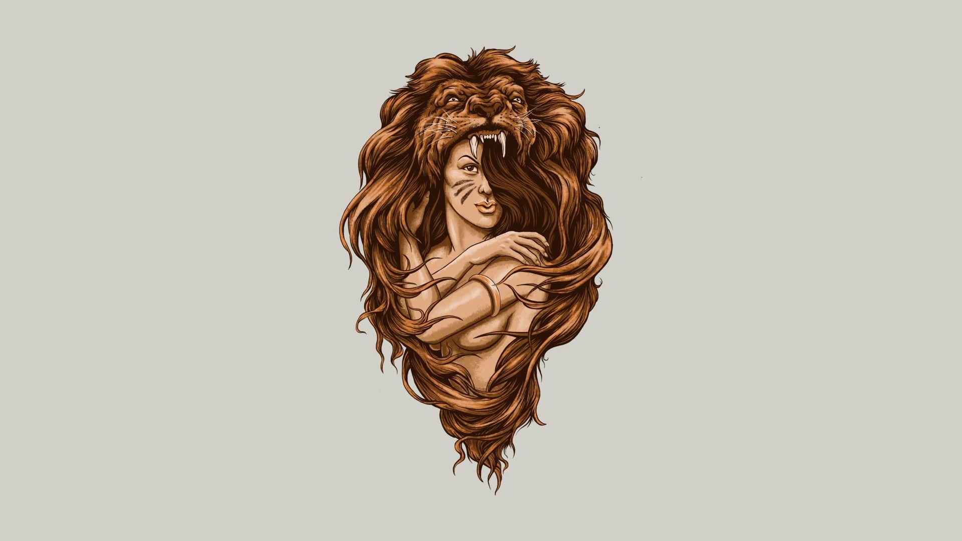 1920x1080 lion, Brunette, Abstract Wallpaper HD / Desktop and Mobile