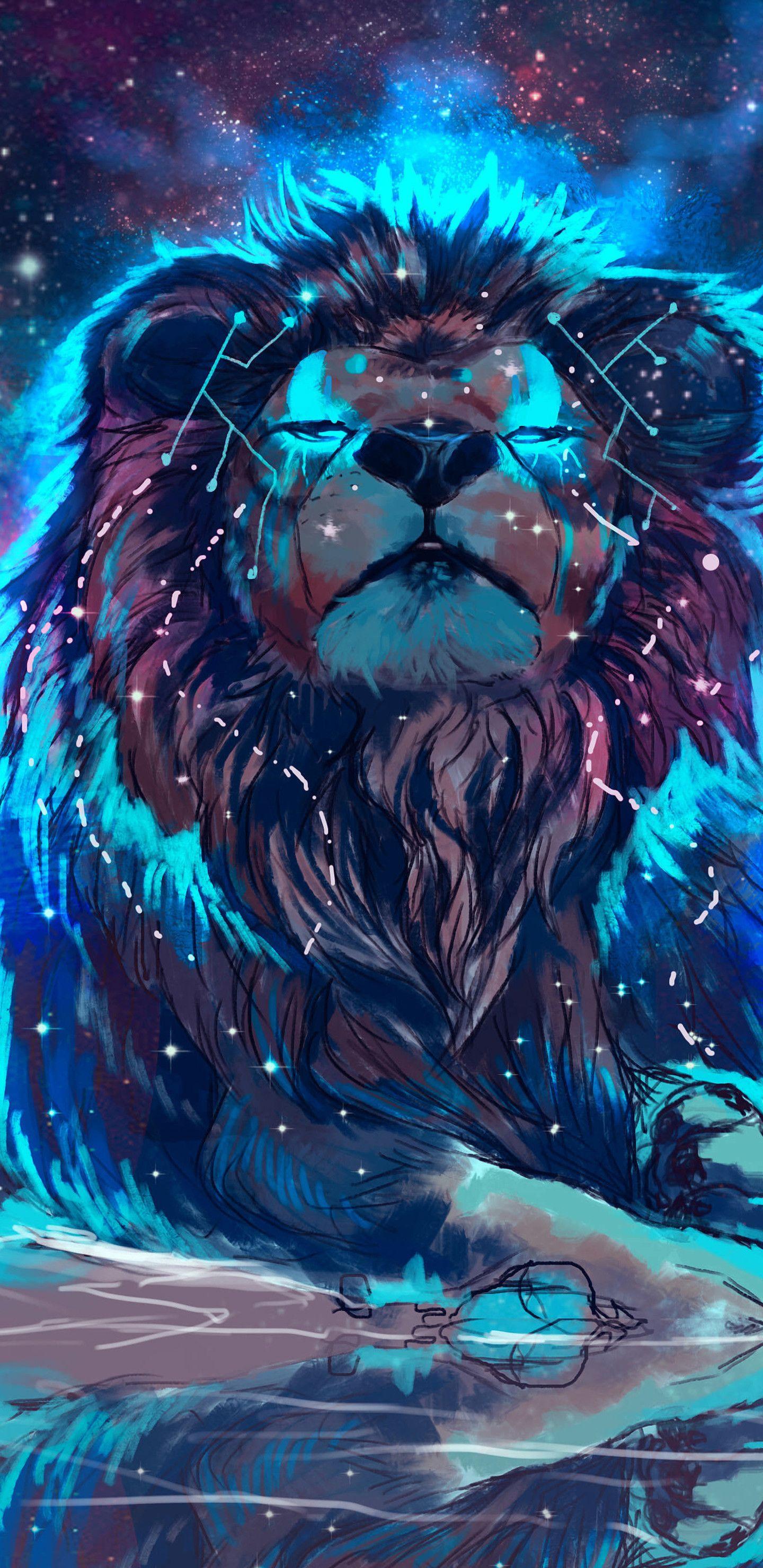 1440x2960 lion, Colorful, Abstract Wallpaper HD / Desktop and Mobile