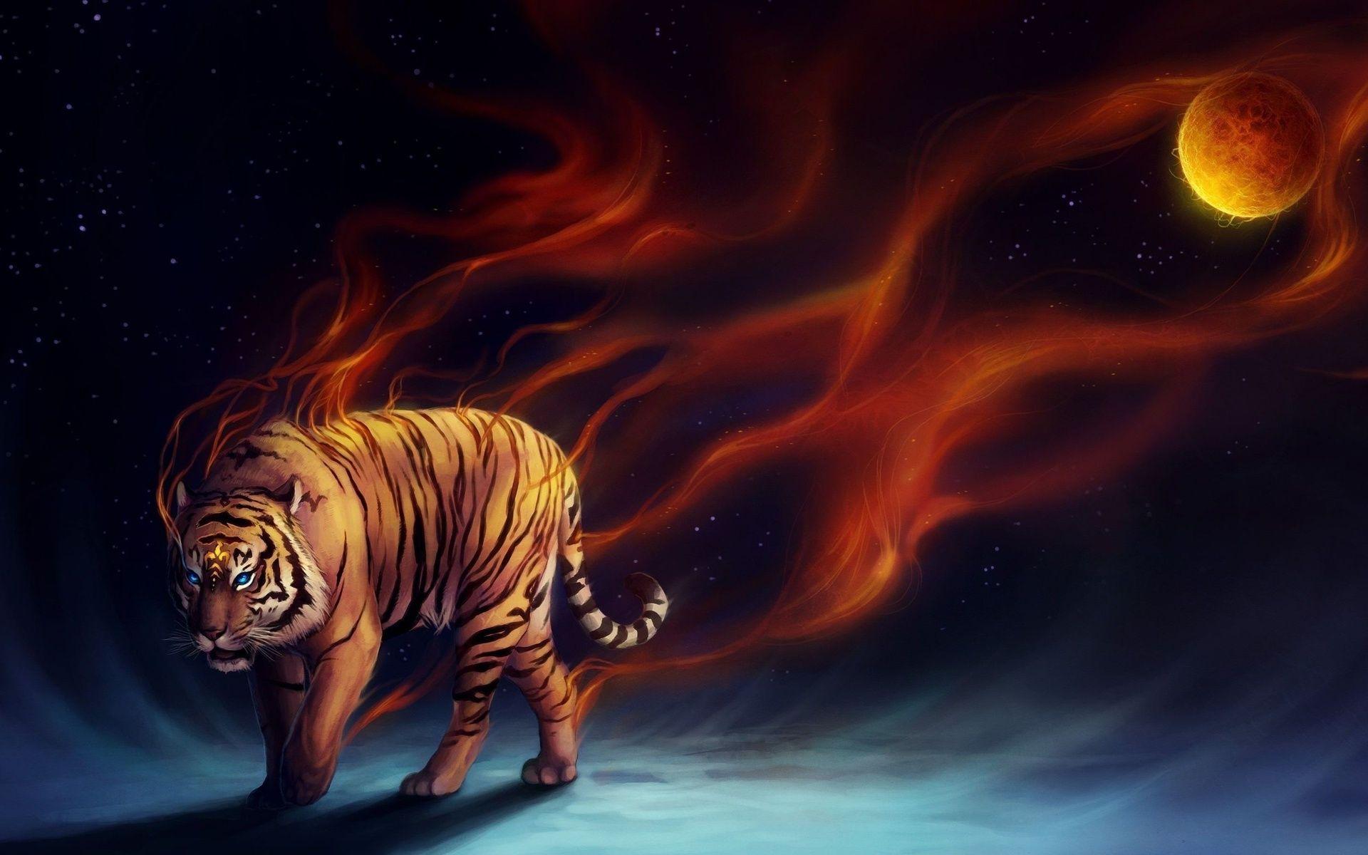1920x1200 Abstract Art, Abstract Digital , Abstract Fire Tiger