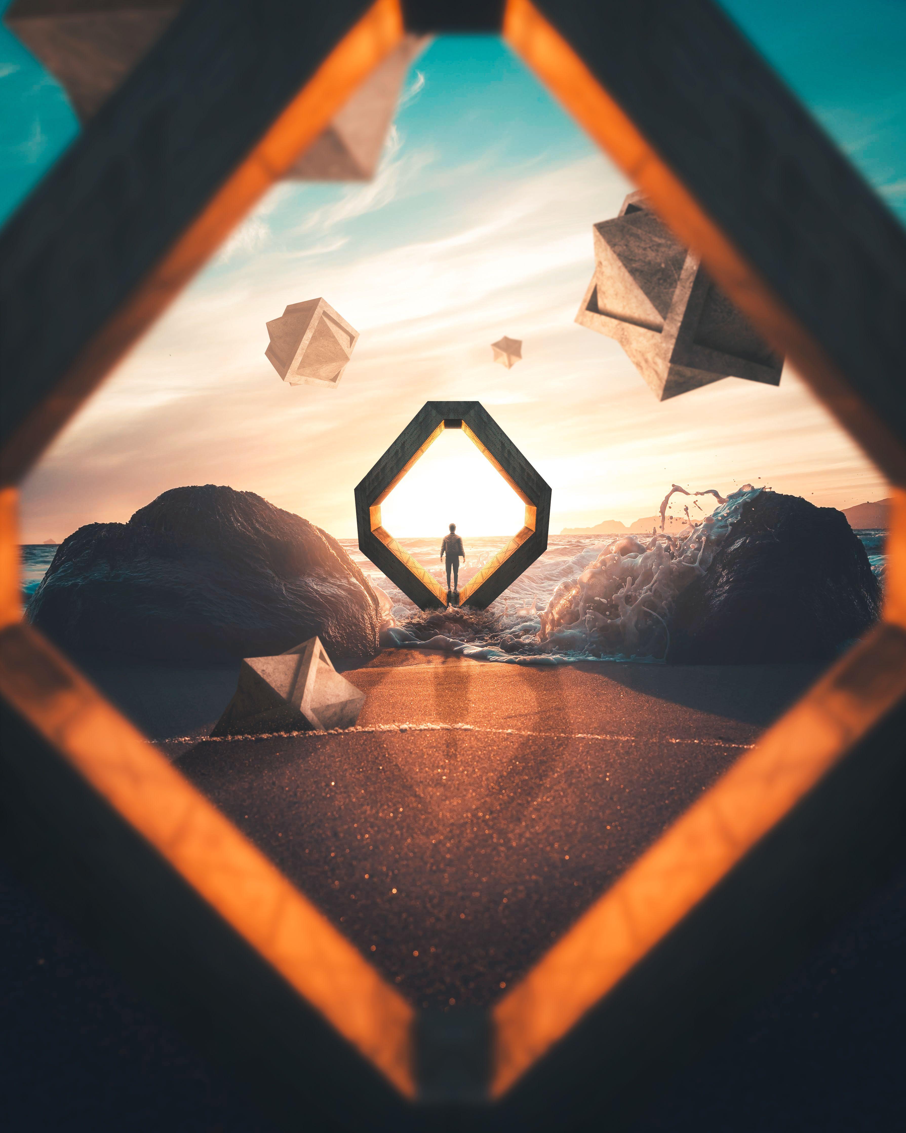 3578x4472 Wallpaper Dream, Abstract, Man, Beach, Surreal, 4K