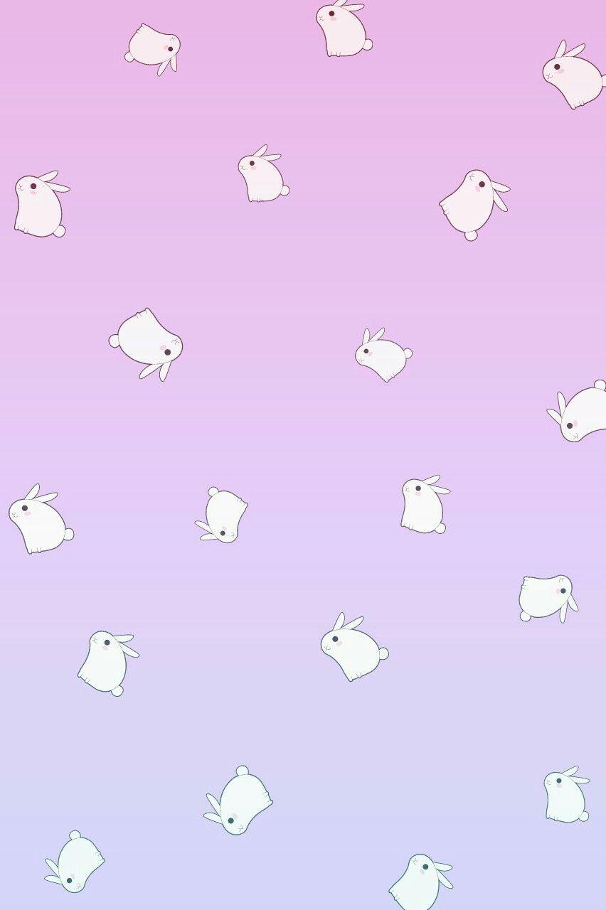 852x1280 Pastel Bunny Wallpaper