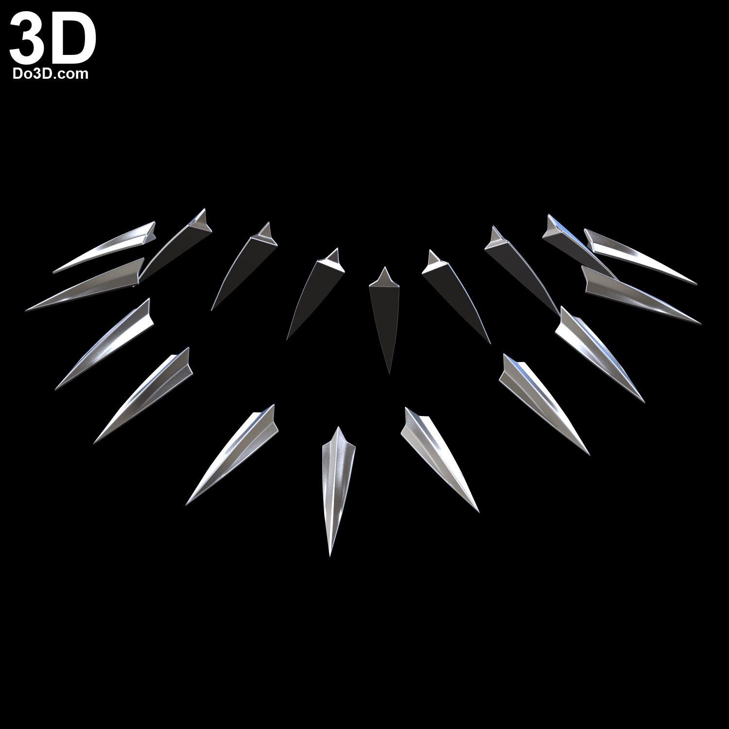 1500x1500 3D Printable Model: Black Panther 2018 Full Body Accessory (Claws, Nails, Claws, and Necklace and Shoes). d printable models, Black panther Black panther
