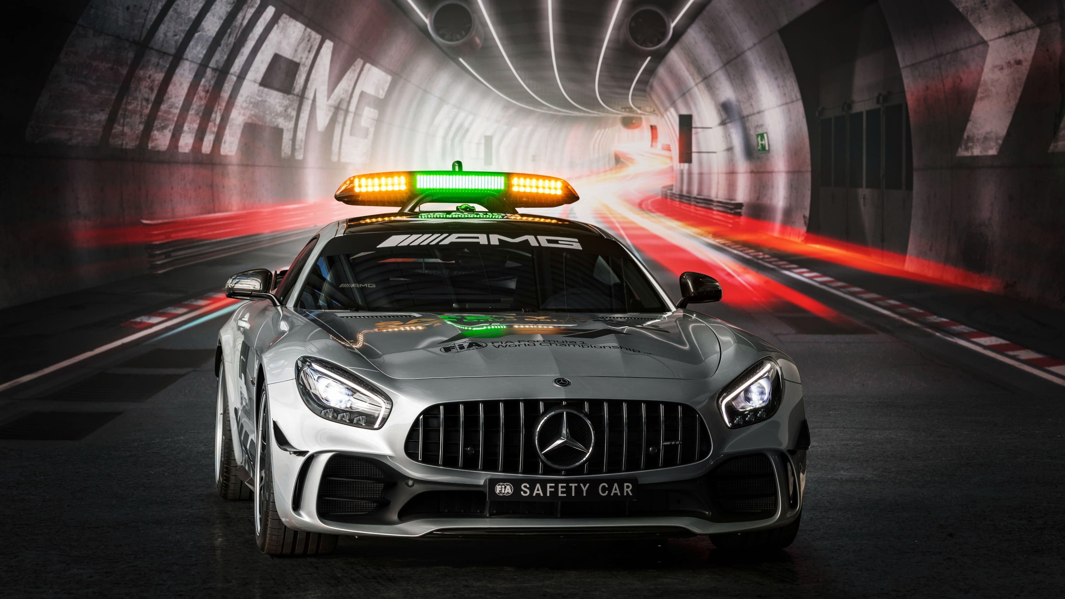 4096x2304 Silver Mercedes Benz Car, Mercedes AMG GT R F1 Safety Car