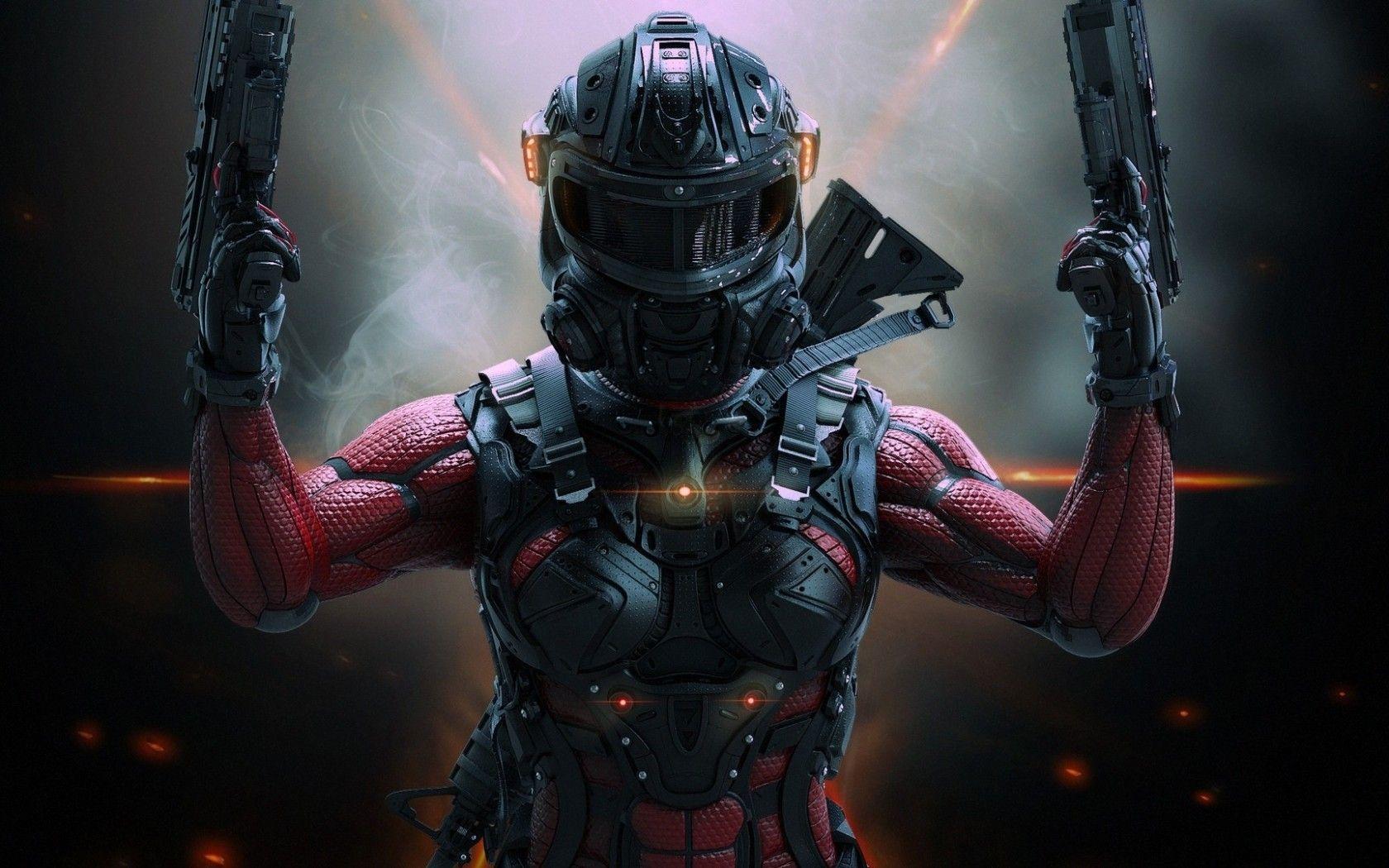 1680x1050 Download 1680x1050 Women Soldier, Guns, Mask, Armored, Sci