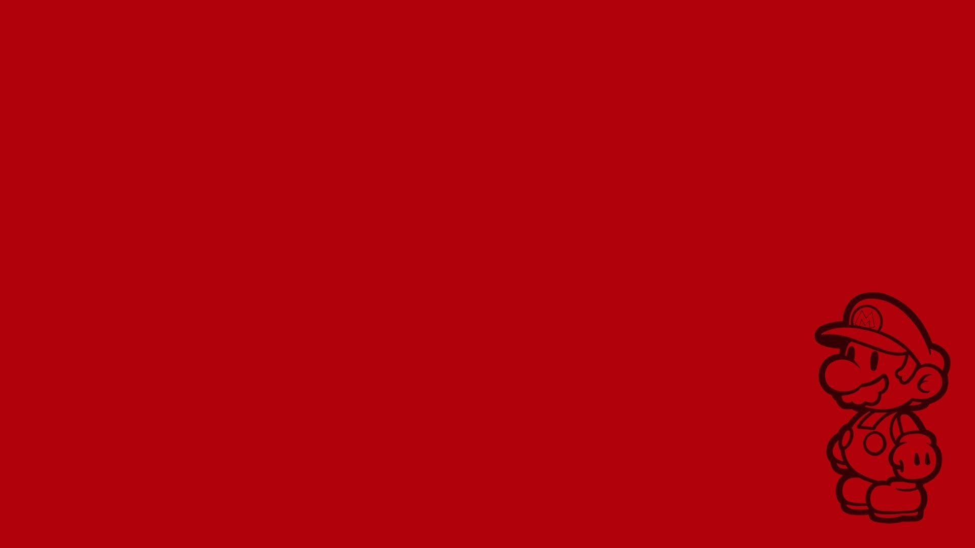 1920x1080 px logo Chủ nghĩa tối giản Mario Bros. Giấy Mario đỏ
