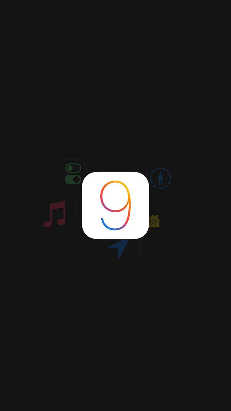 750x1334 Apple Ios9 Logo Dark Simple Art Apple IPhone Wallpaper