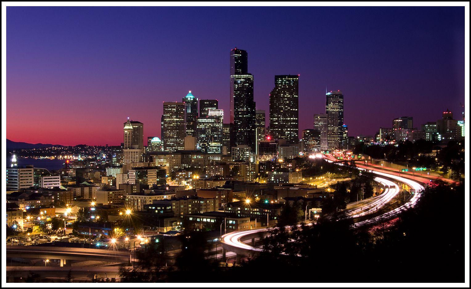 1528x938 Seattle at Night Wallpaper