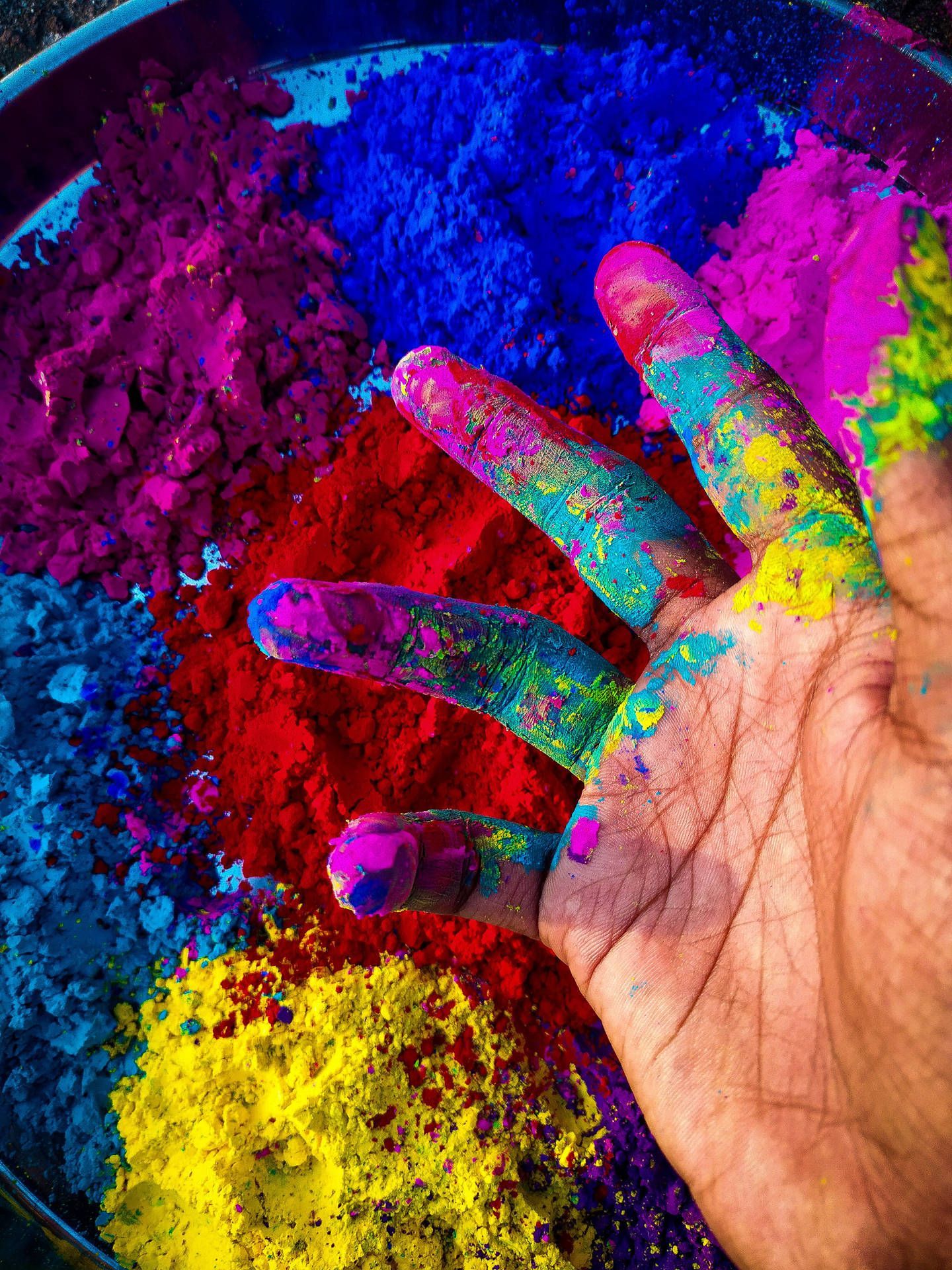 1440x1920 Multicolor Holi Color Powder Wallpaper