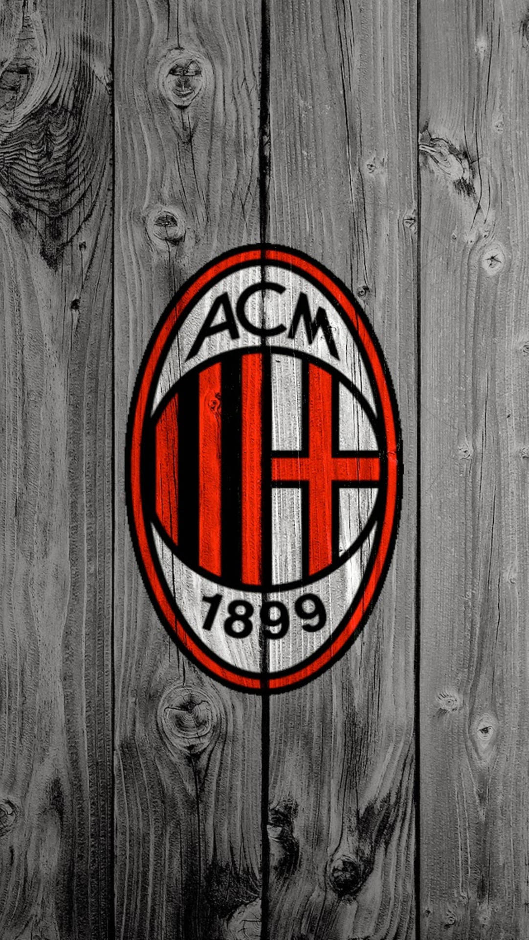 1082x1920 Wooden Ac Milan Wallpaper