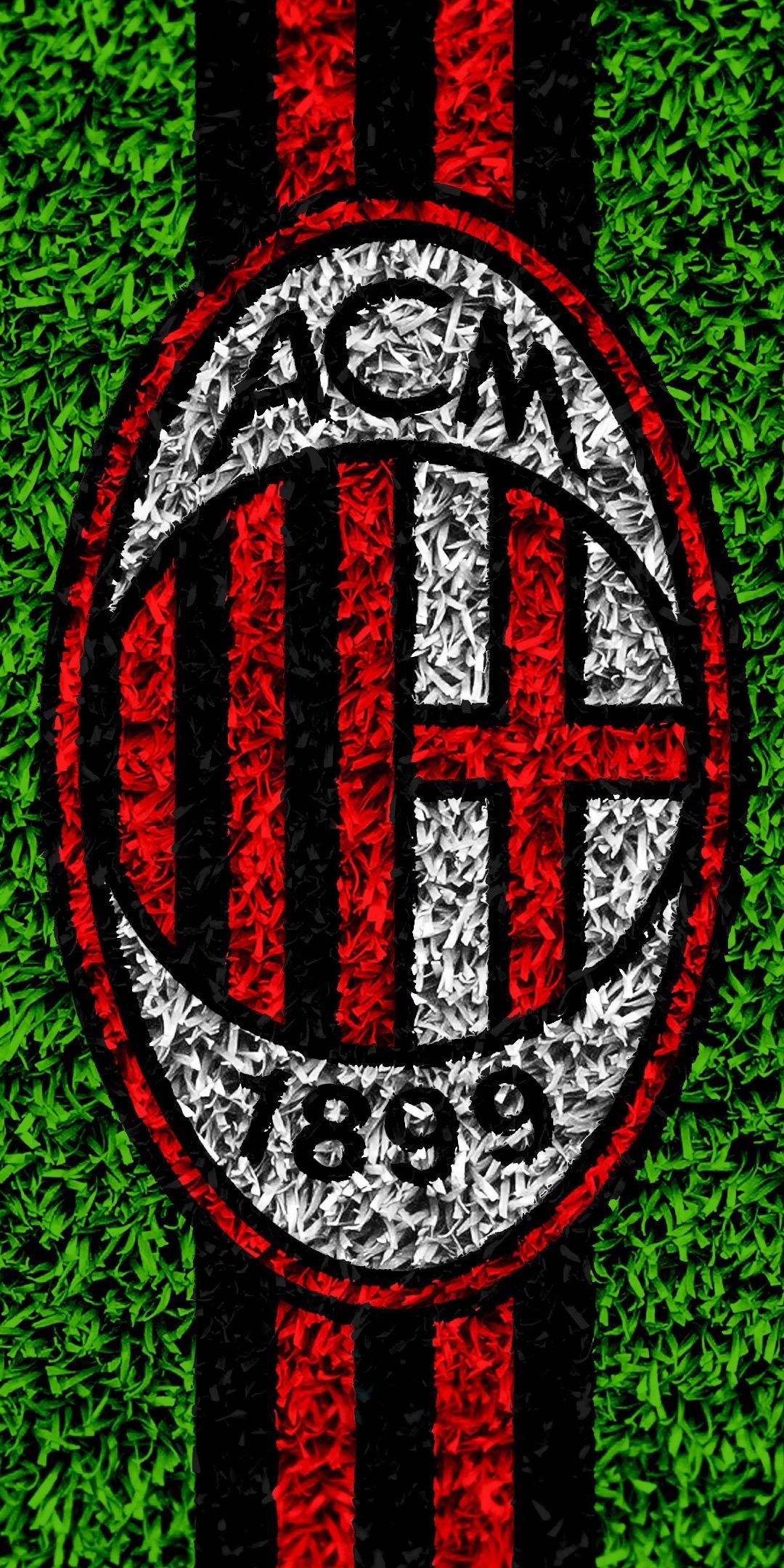 1080x2160 AC Milan Wallpaper 4K, Green background
