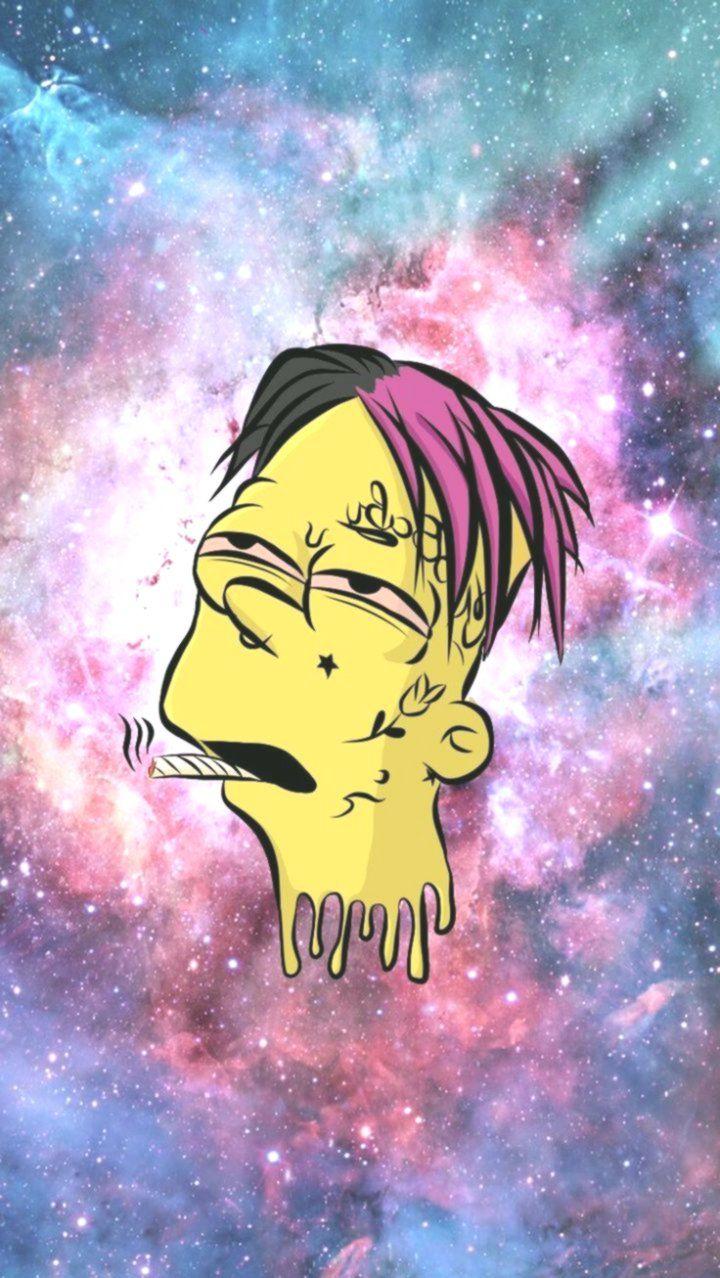 720x1278 iPhone Wallpaper Lil Peep Bart Simpson Cartoon iPhone