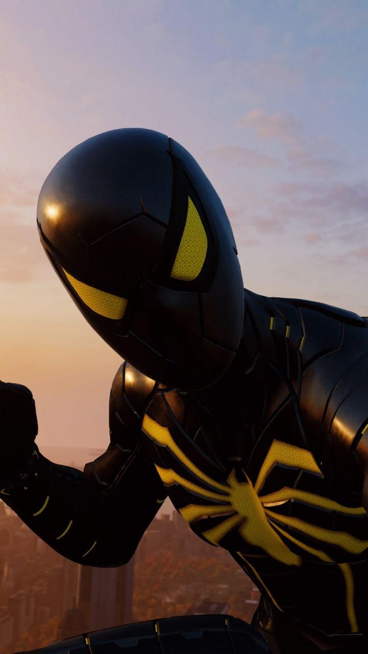 720x1280 Black Suit, Spider Man PS4 Pro, Video Game, 720x1280