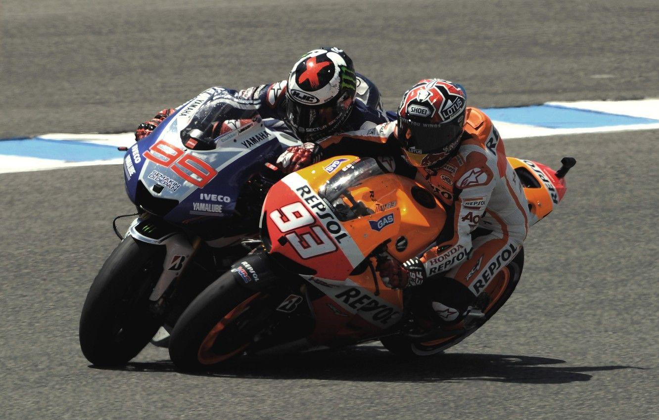 1332x850 Wallpaper Motorcycle, Honda, MotoGP, Spain, Yamaha, Jorge