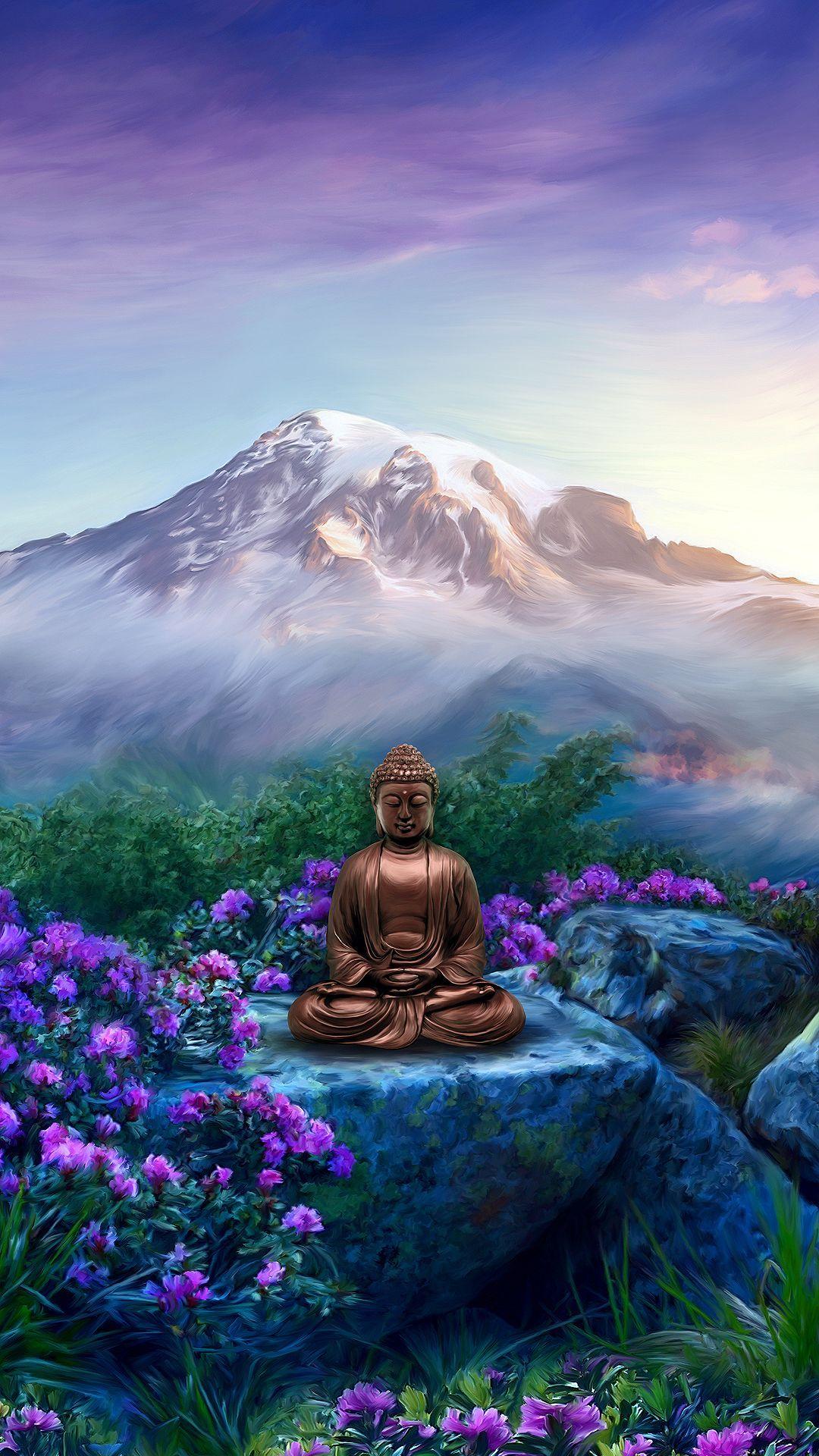Beautiful Buddha statue 2K wallpaper download