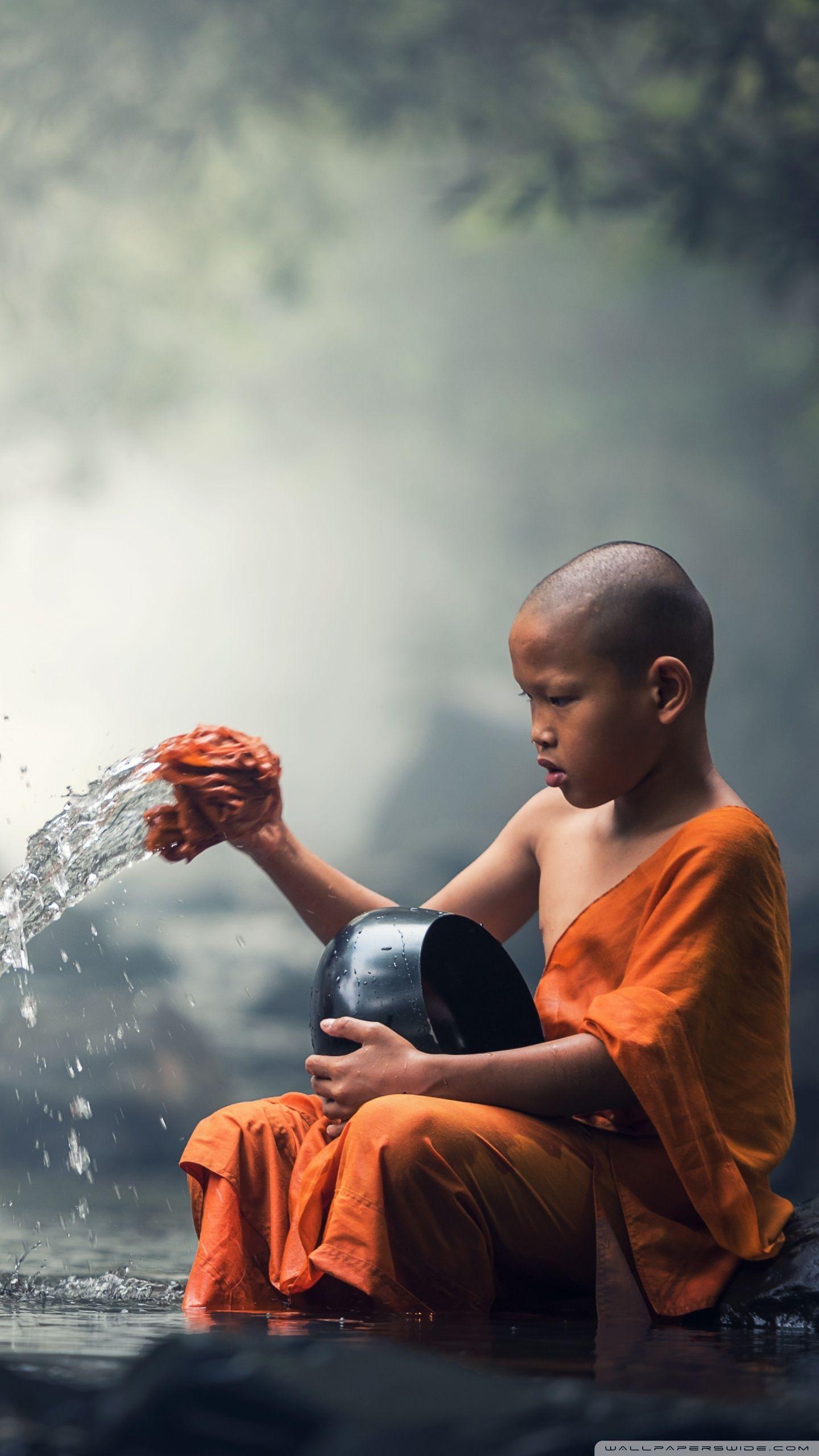 1440x2560 Buddhist Monk Wallpaper. Peaceful