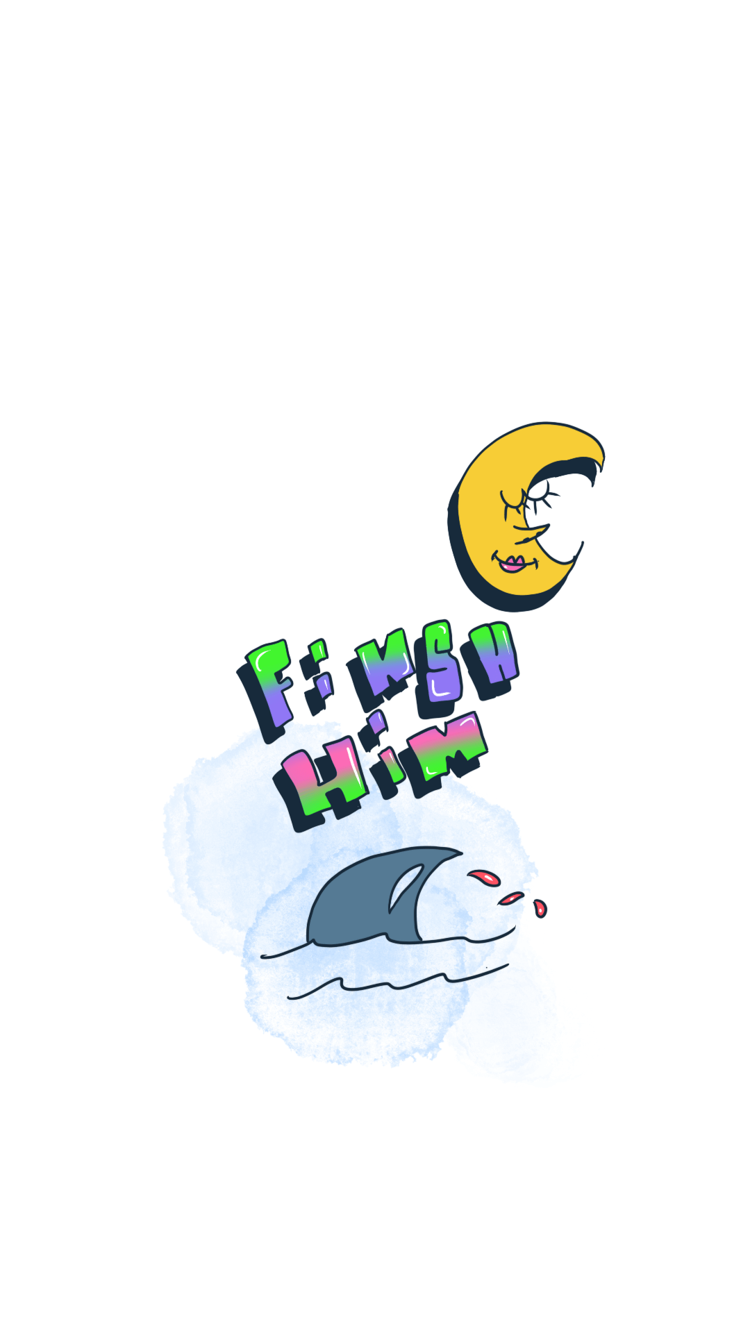 1080x1920 Finish Him Shark Fin Phone Wallpaper