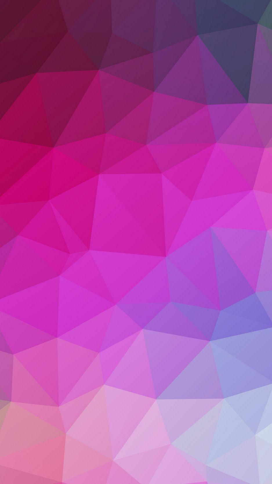 938x1668 Download wallpaper 938x1668 polygon, pink, triangle