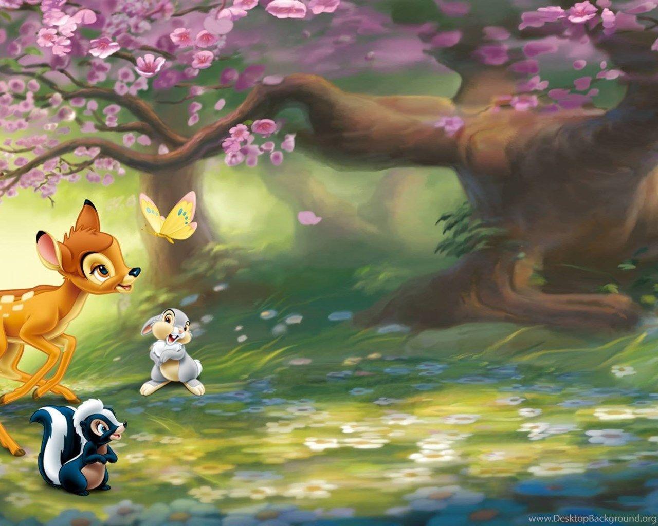 1280x1024 Free Disney Cartoon Cute Bambi Computer Desktop Wallpaper
