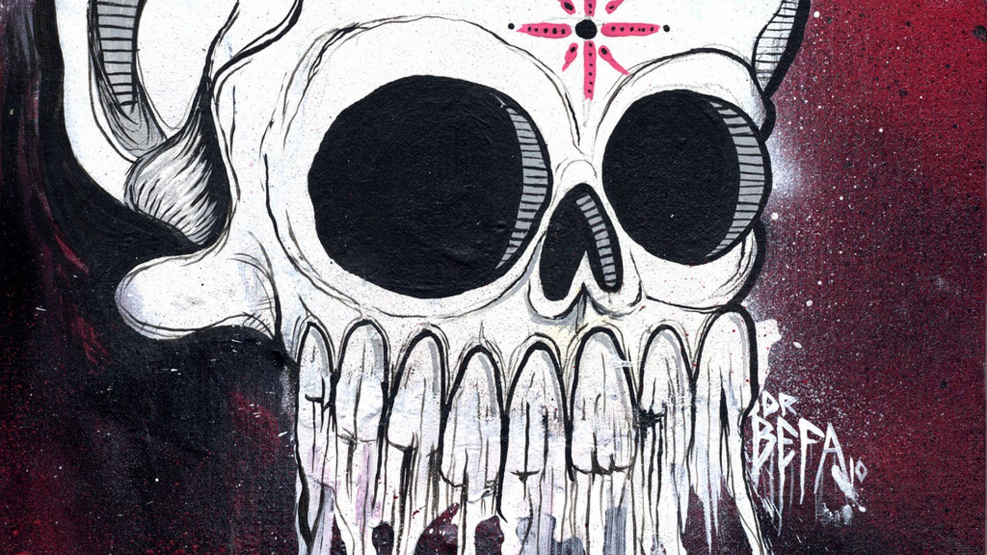 graffiti wallpaper skull