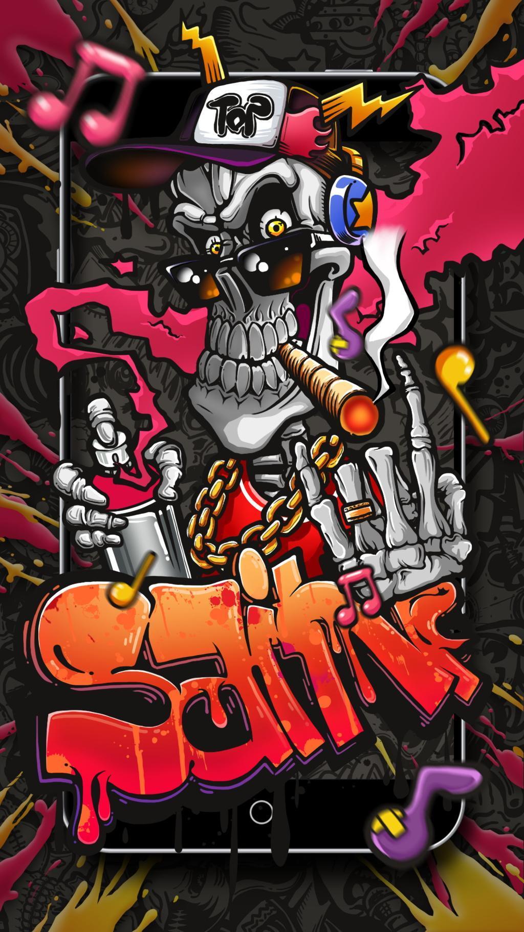 1024x1821 Graffiti Skull for Android
