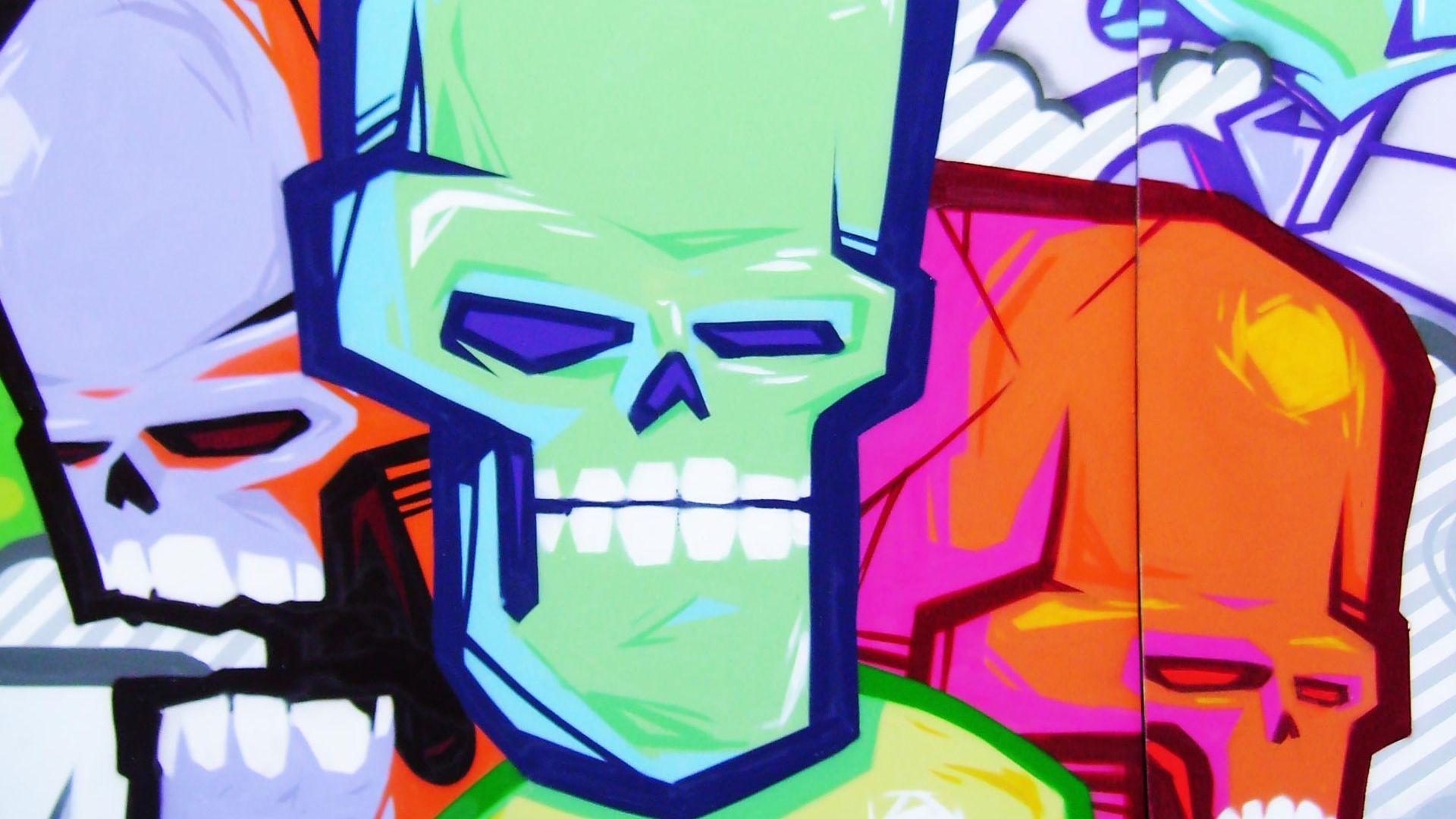1920x1080 Download the Block Art Skulls Wallpaper, Block Art Skulls