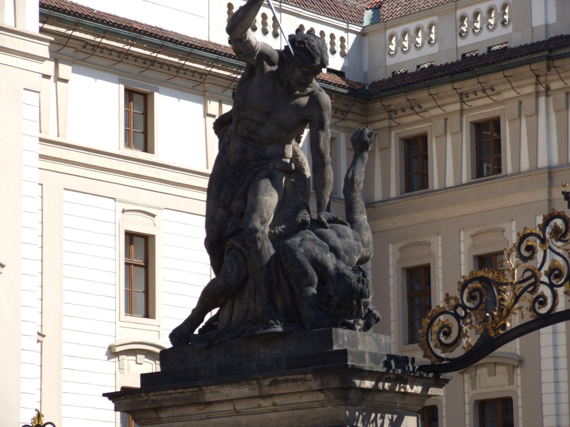 1920x1440 Czech Republic image Statue at Prague Castle HD wallpaper