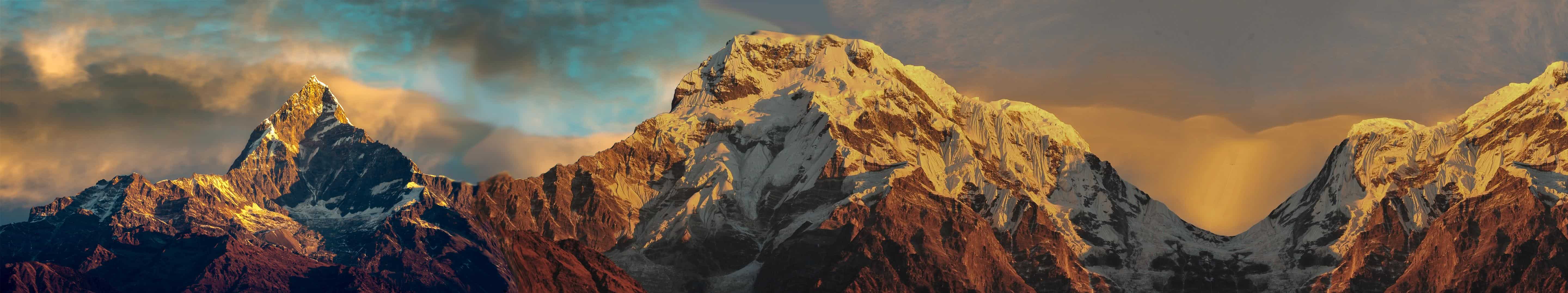 5760x1080 Annapurna Massif Nepal Triple Monitor Wallpaper