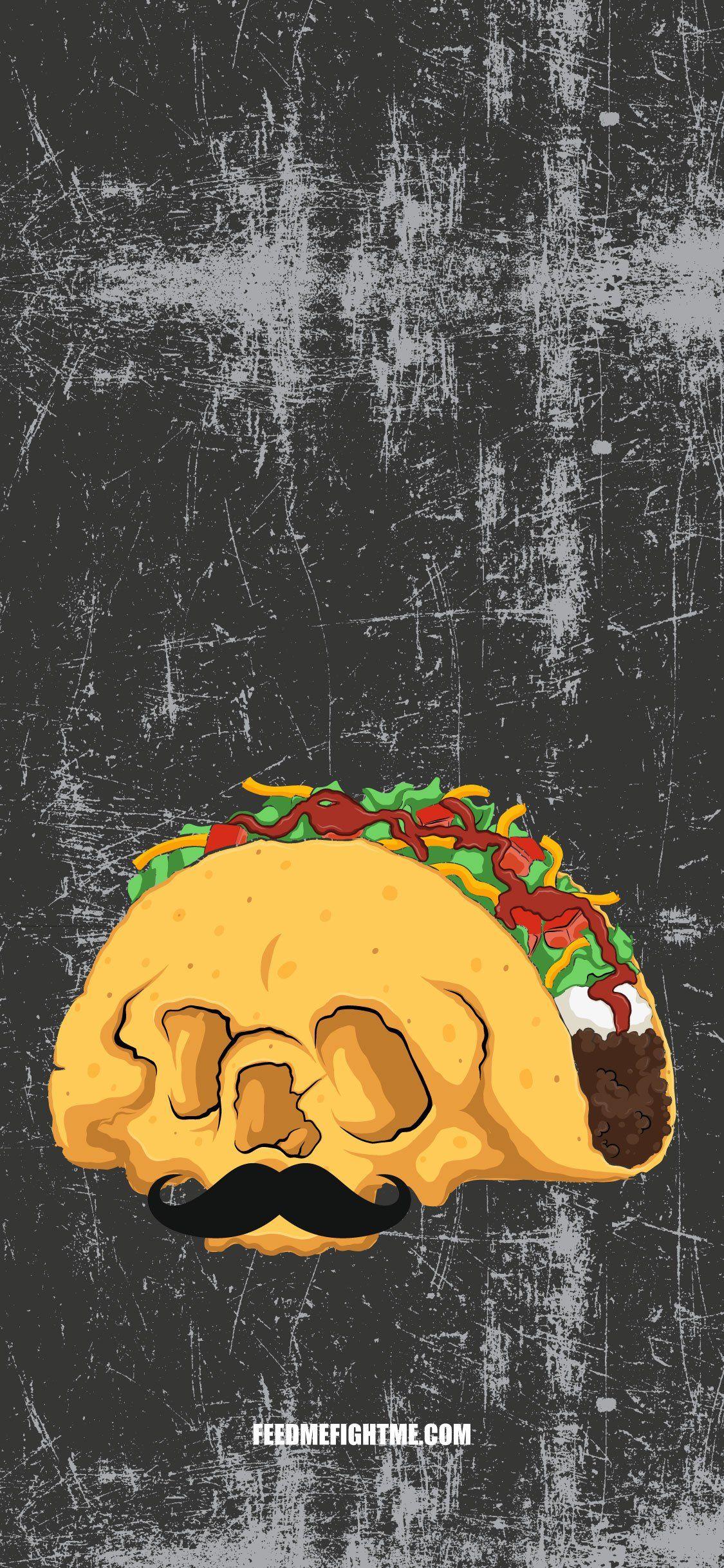1125x2436 Taco Stache Wallpaper Me Fight Me