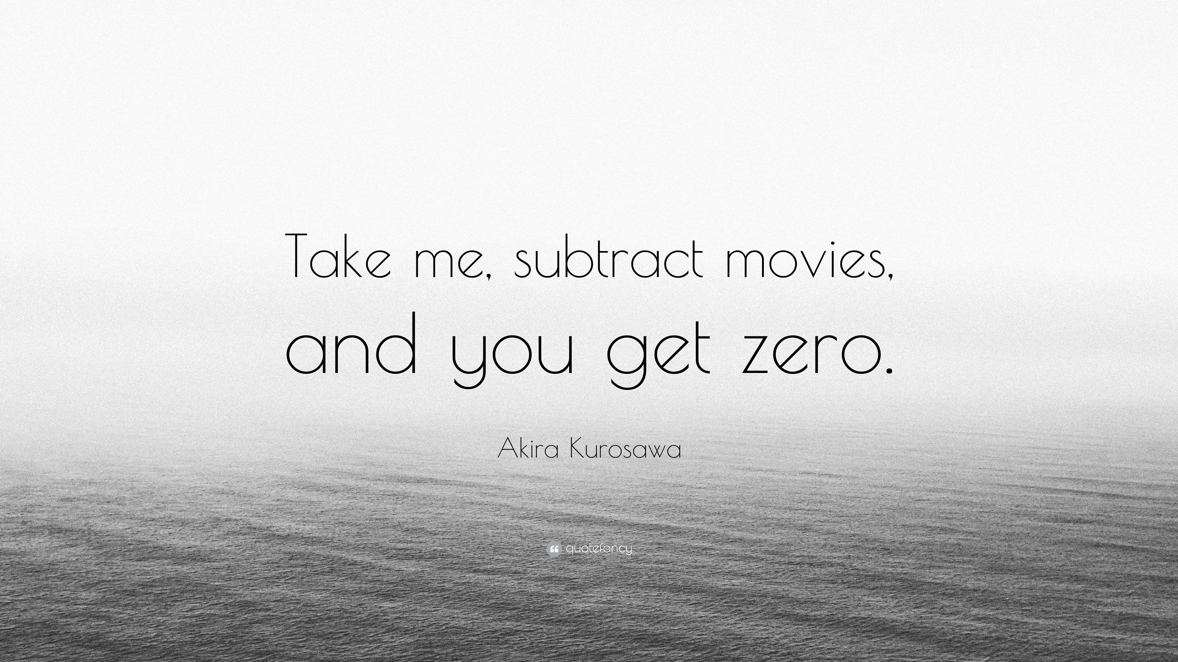 3840x2160 Akira Kurosawa Quote: “Take me, subtract movies, and you get