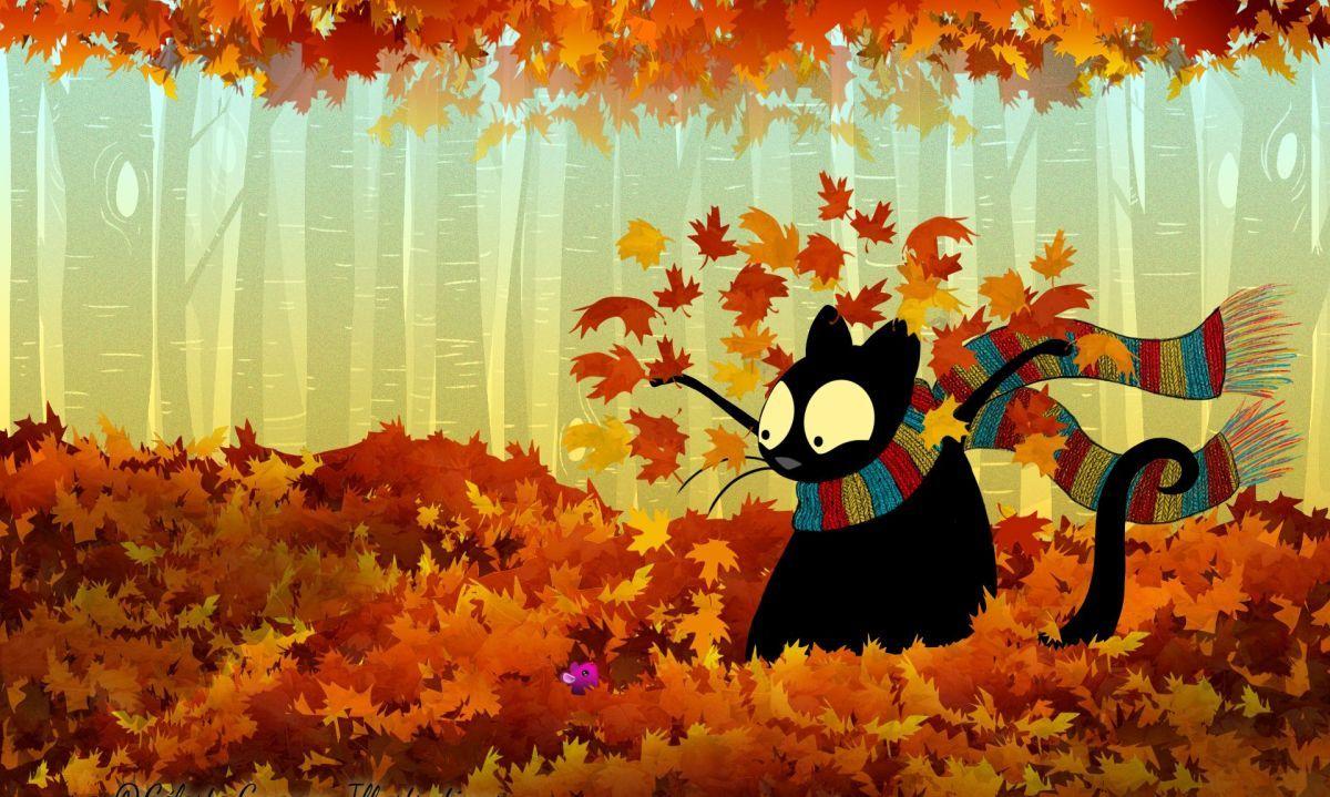 Autumn Leaves Cartoon Wallpapers  Wallpaper Cave