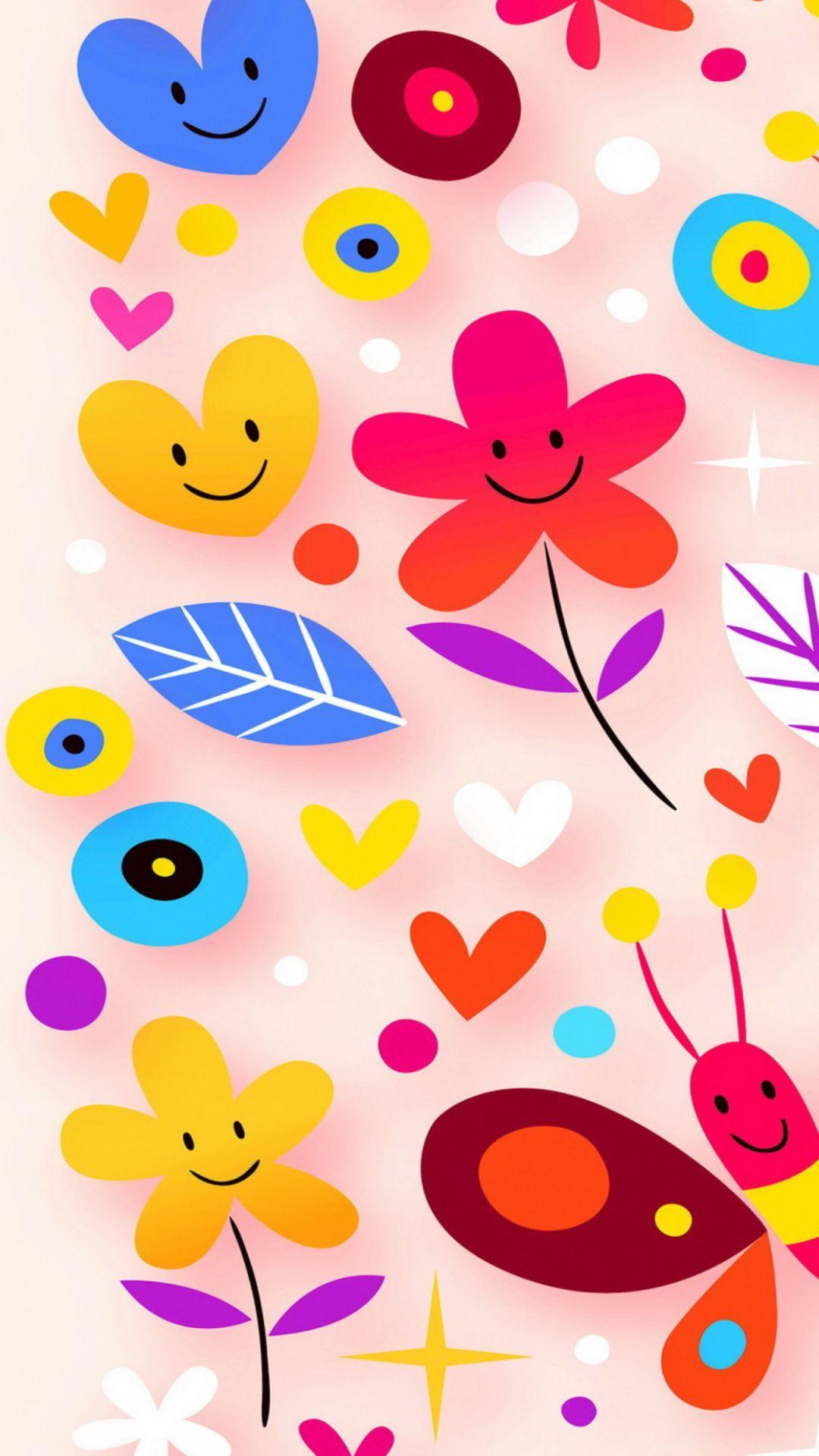 1080x1920 Stunning Cartoon Flower Wallpaper image For Free Download