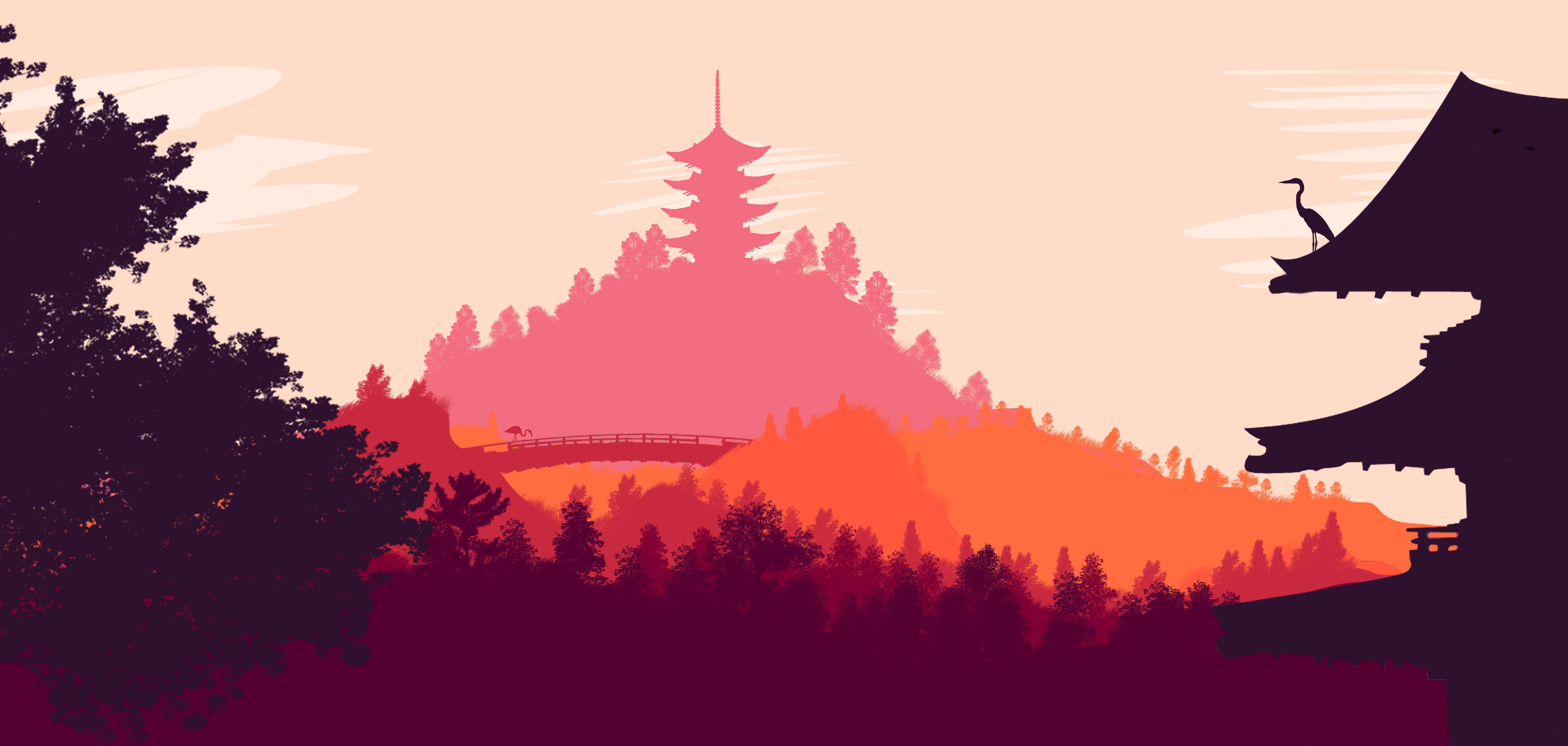 8100x3854 Surprising Japanese Landscape Wallpaper Pics Inspiration