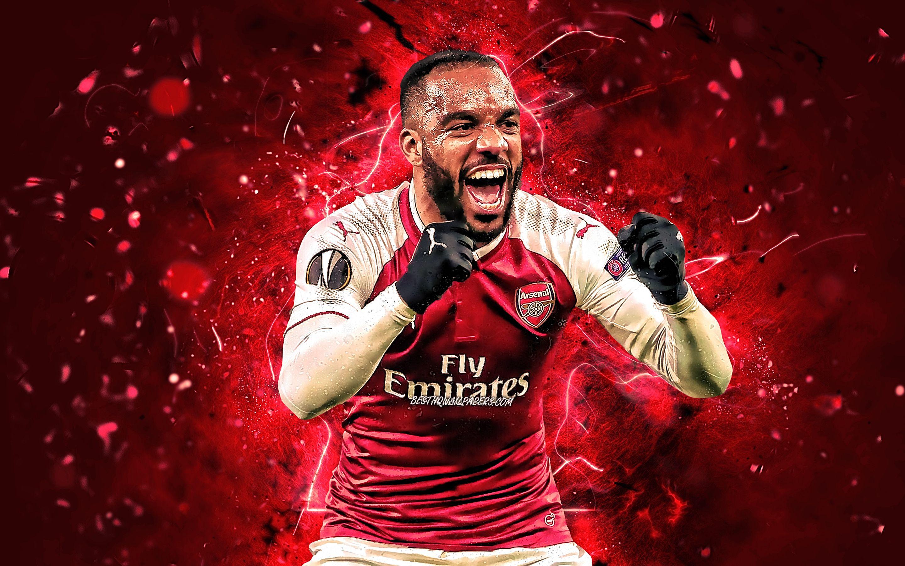 2880x1800 Download wallpaper Alexandre Lacazette, joy, Arsenal FC