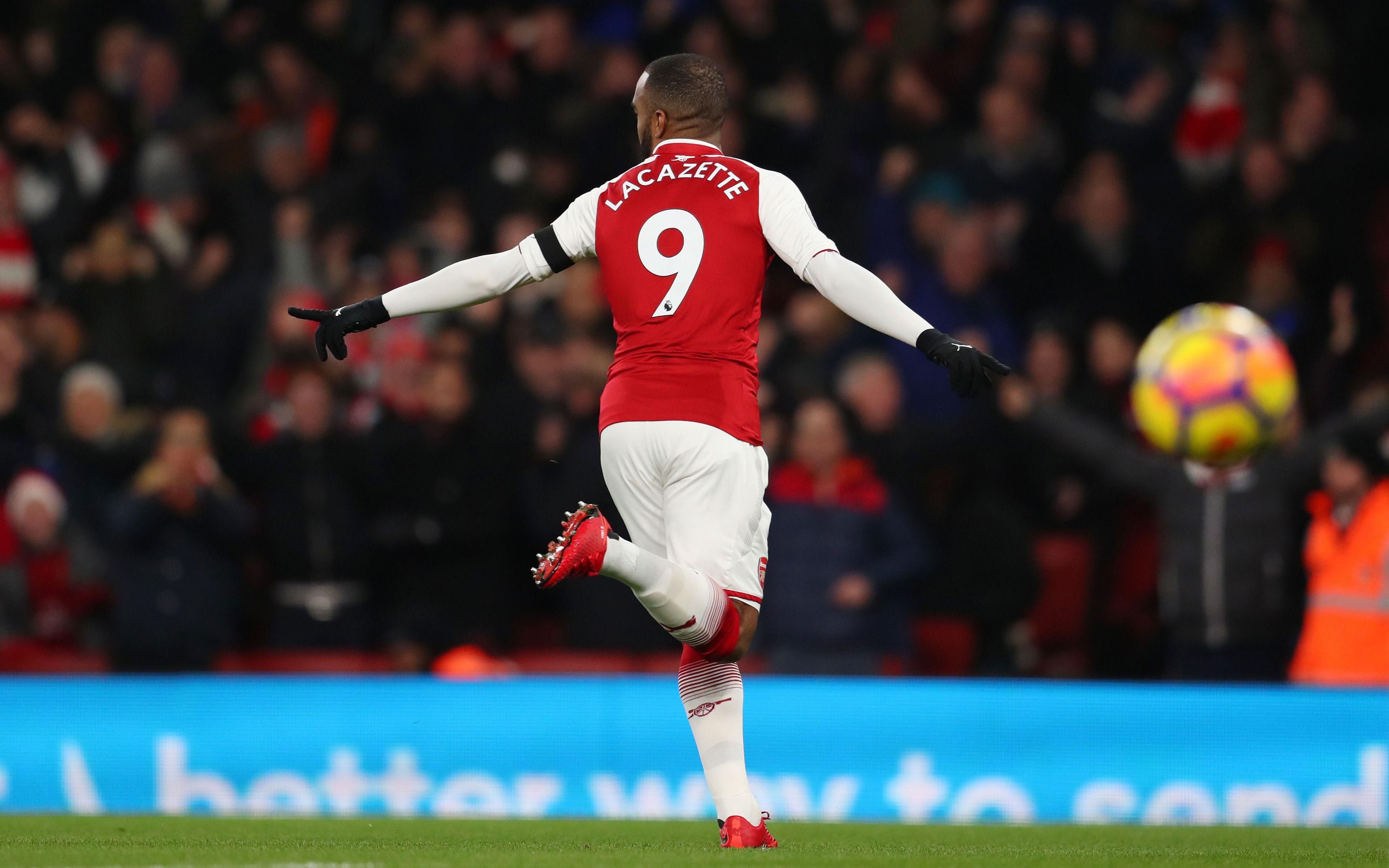 3840x2400 Download wallpaper Alexandre Lacazette, football, Arsenal